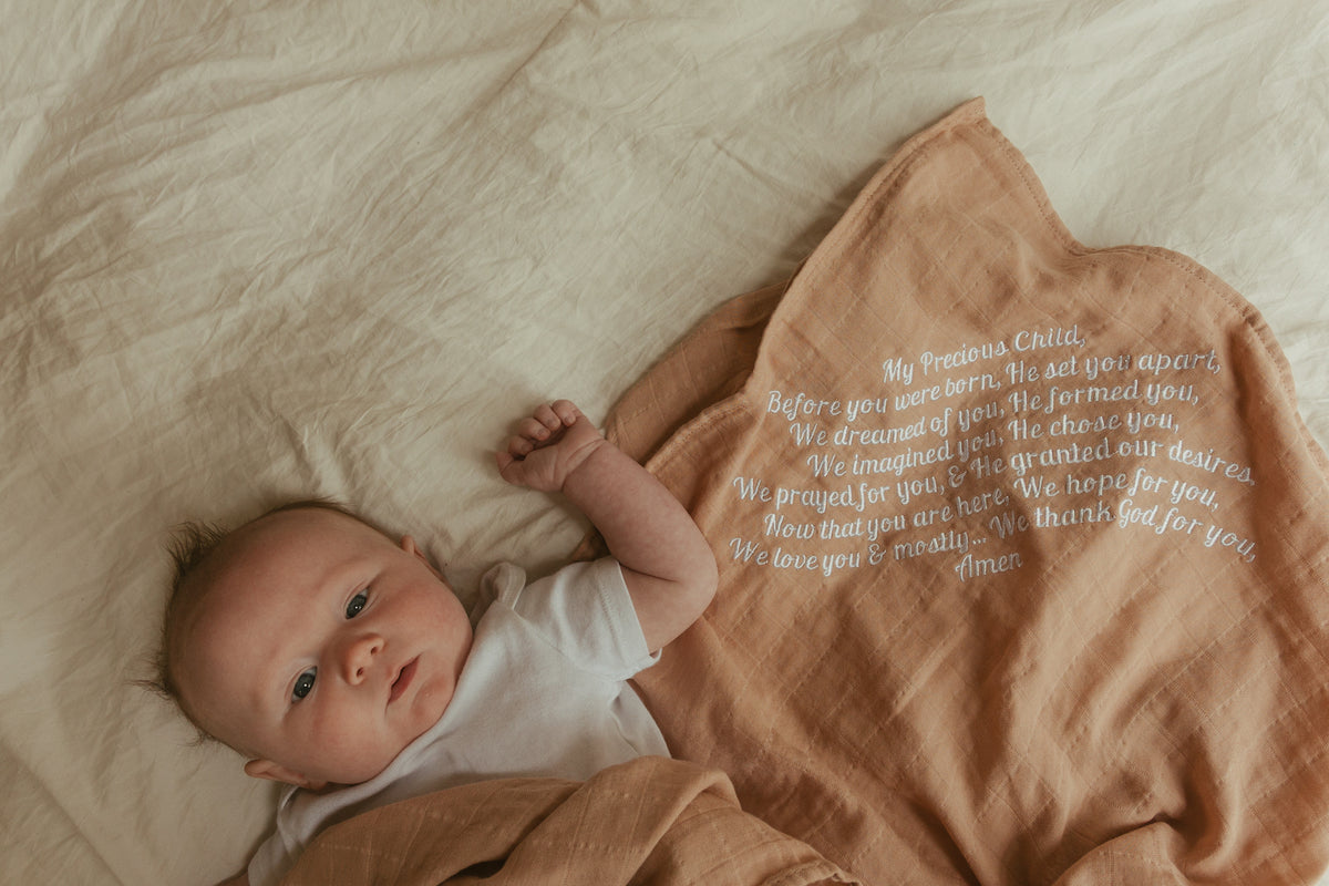 My Precious Child Embroidered Swaddle Blanket