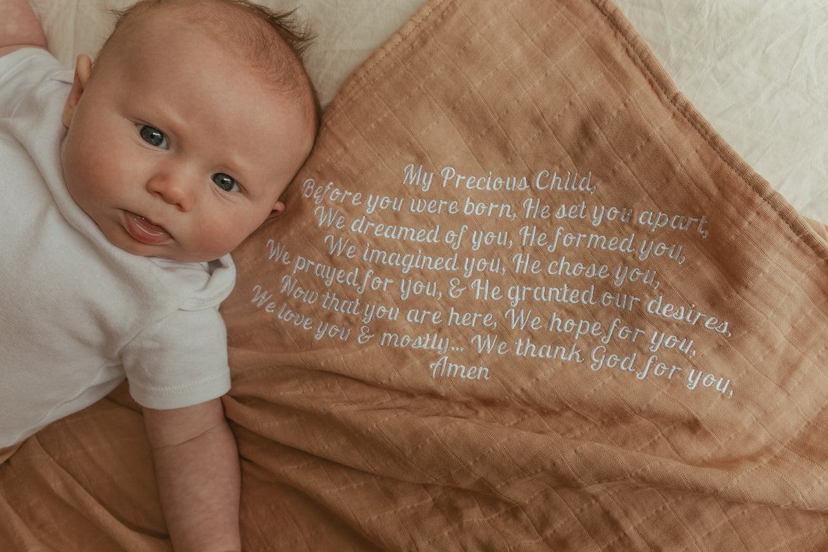 My Precious Child Embroidered Swaddle Blanket