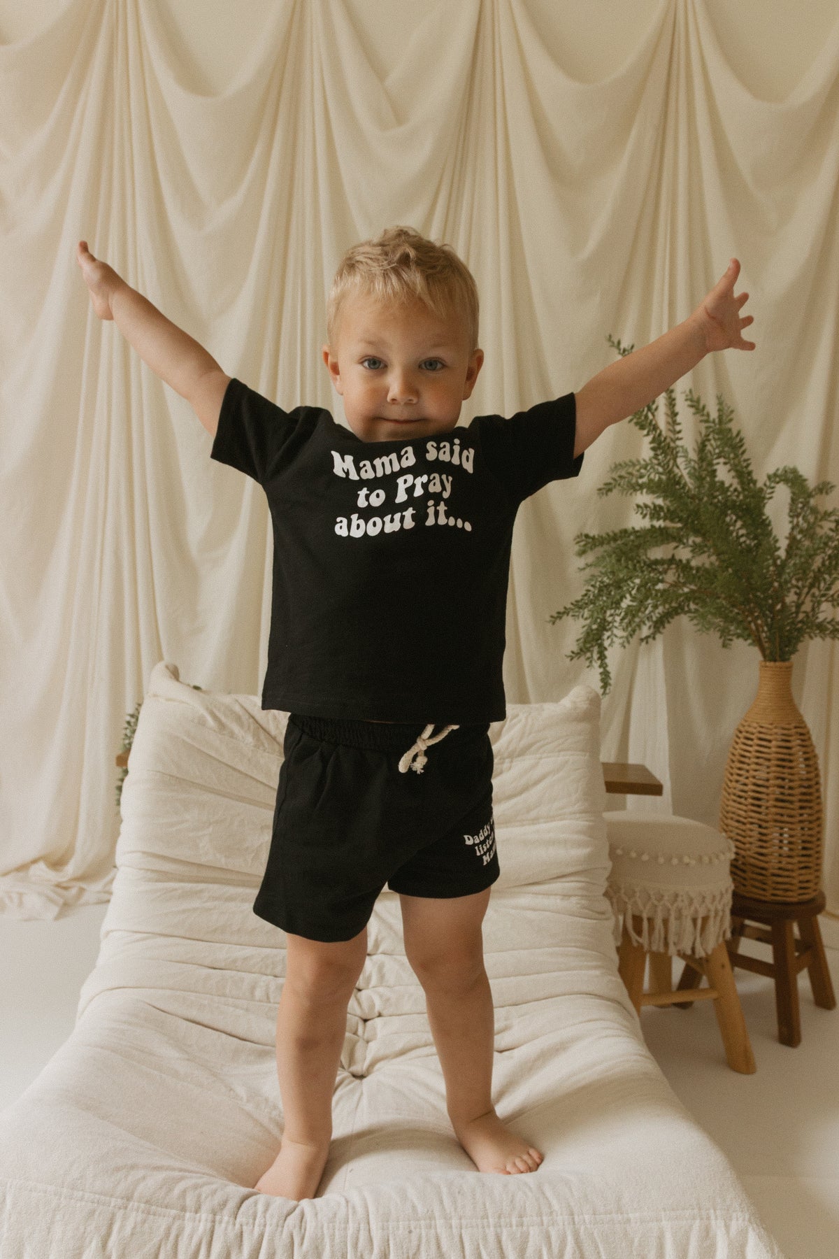 Mama Said to Pray About it Shorts & Tee Set