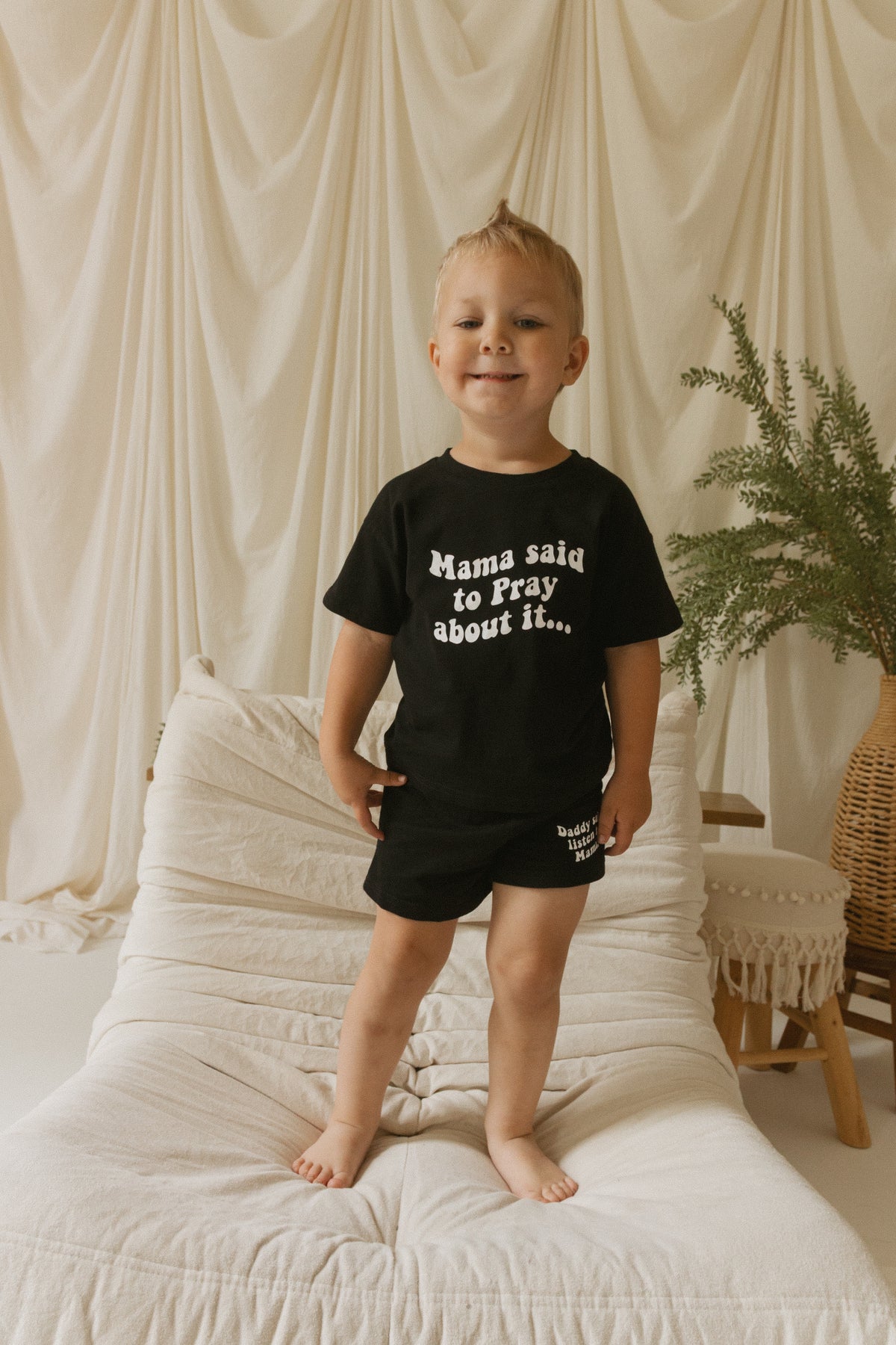 Mama Said to Pray About it Shorts & Tee Set
