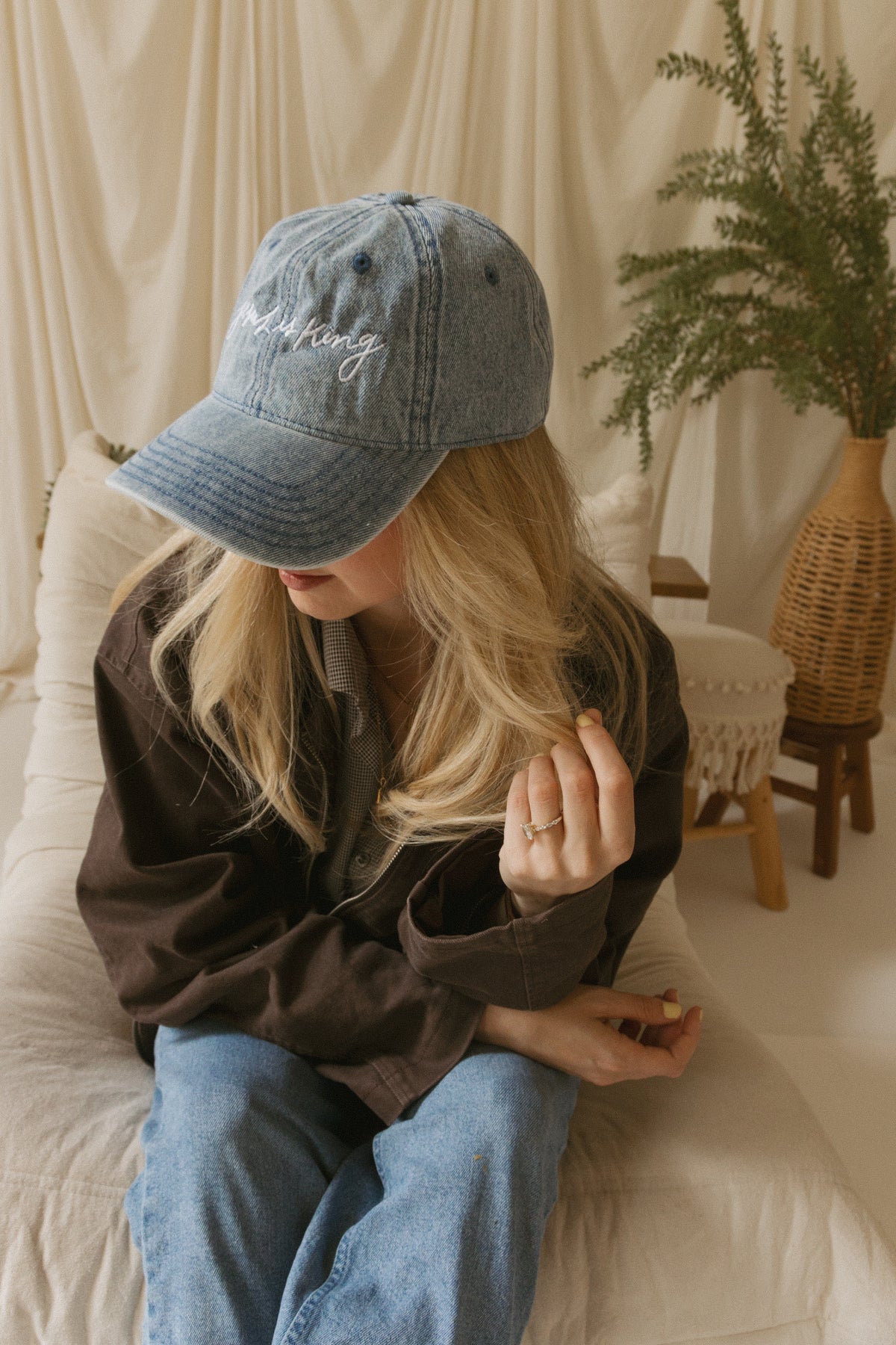 Jesus is King Denim Hat