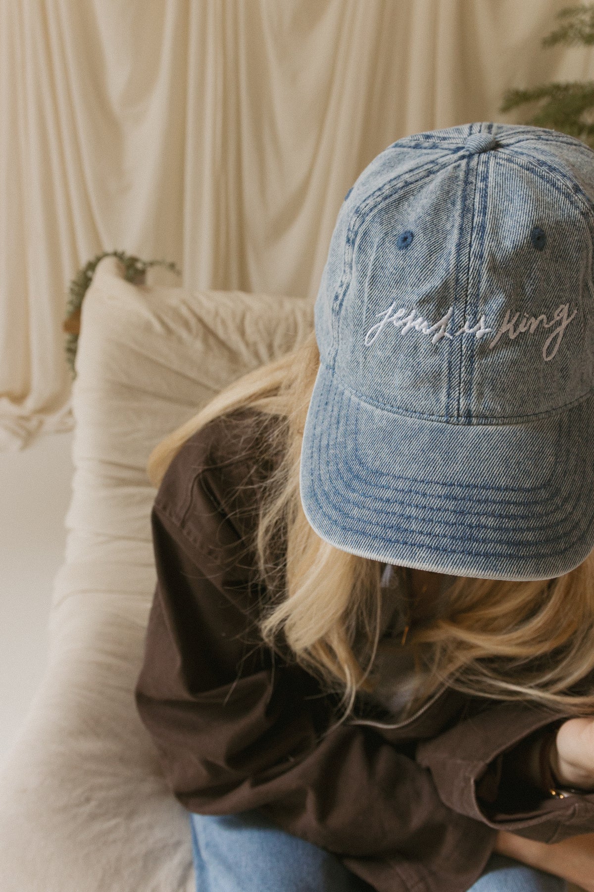 Jesus is King Denim Hat