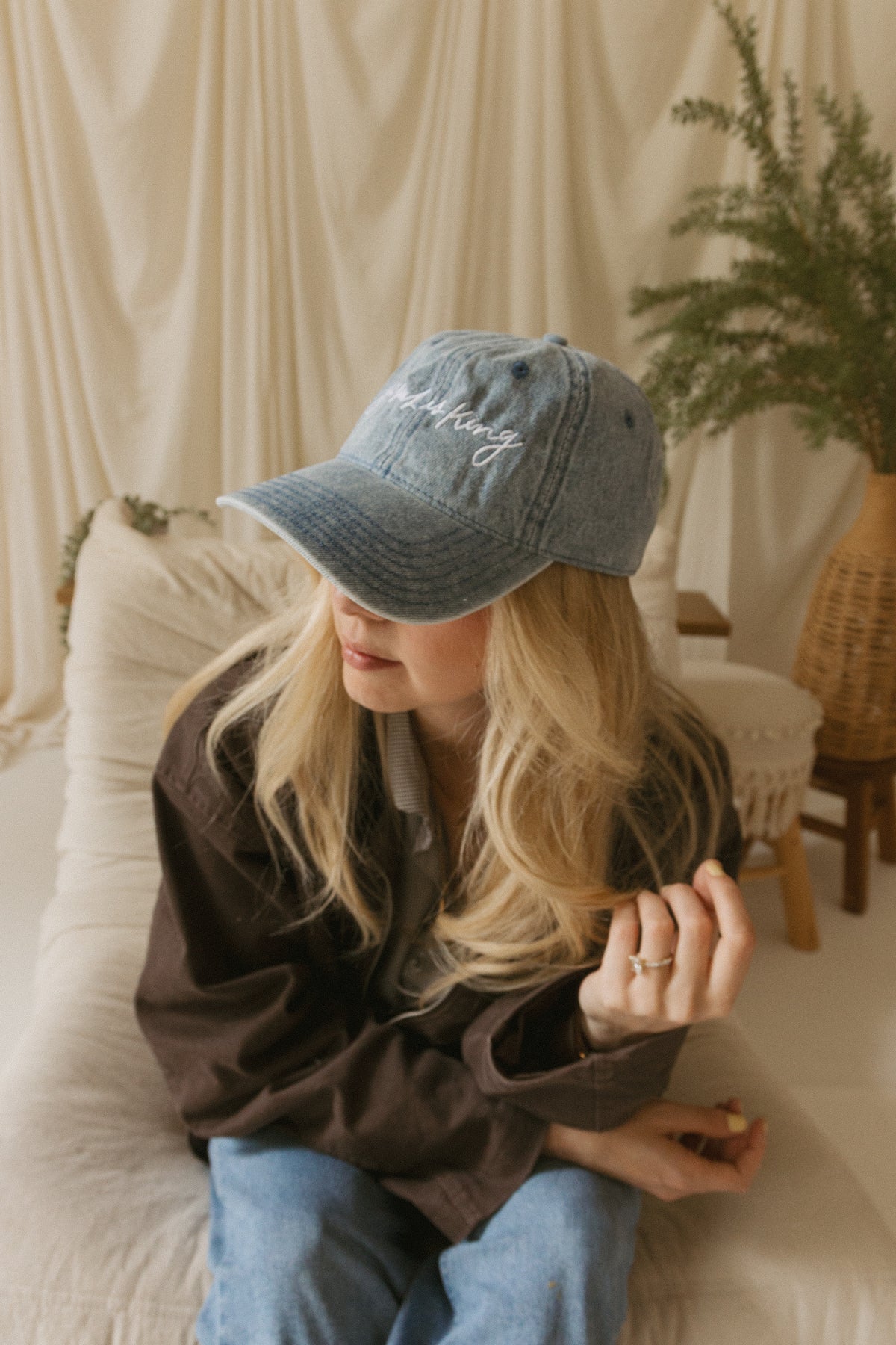 Jesus is King Denim Hat