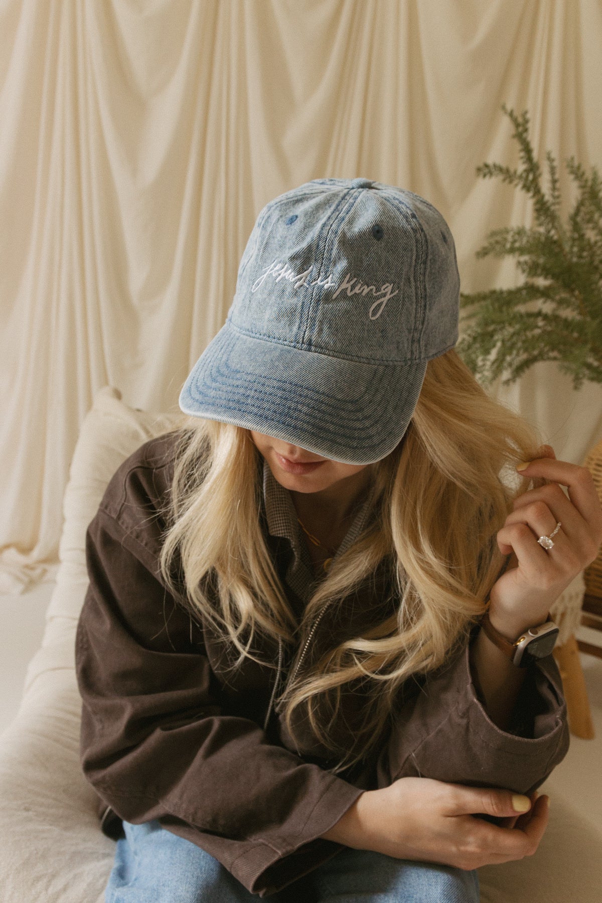 Jesus is King Denim Hat