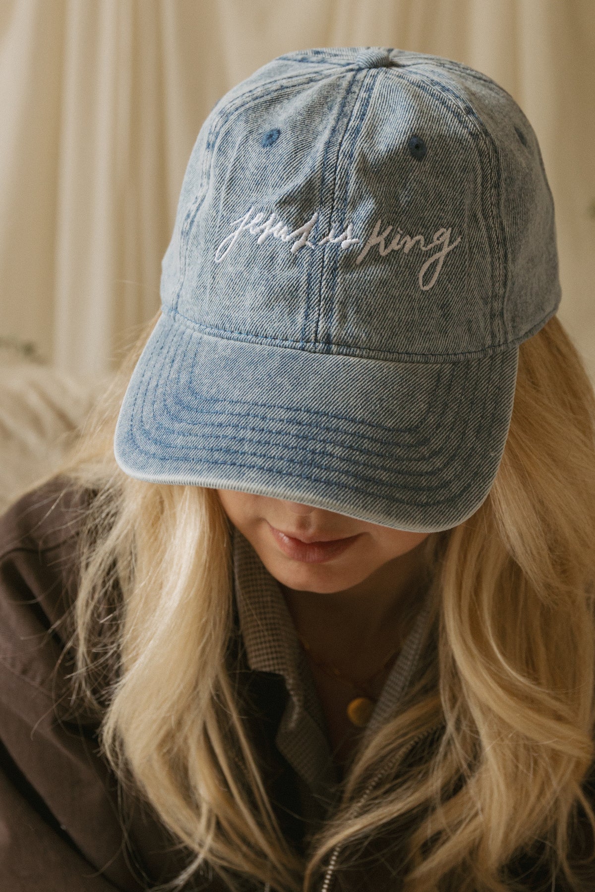 Jesus is King Denim Hat
