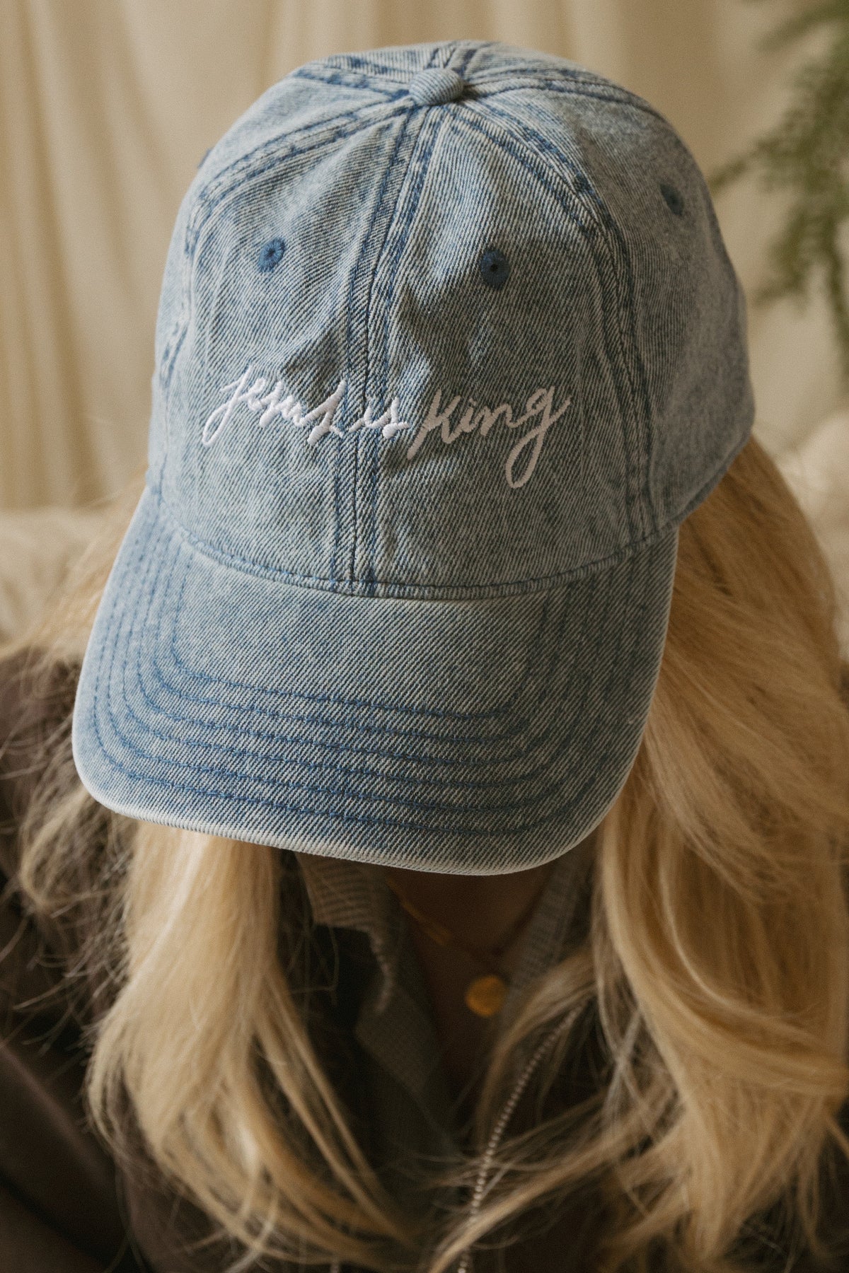 Jesus is King Denim Hat