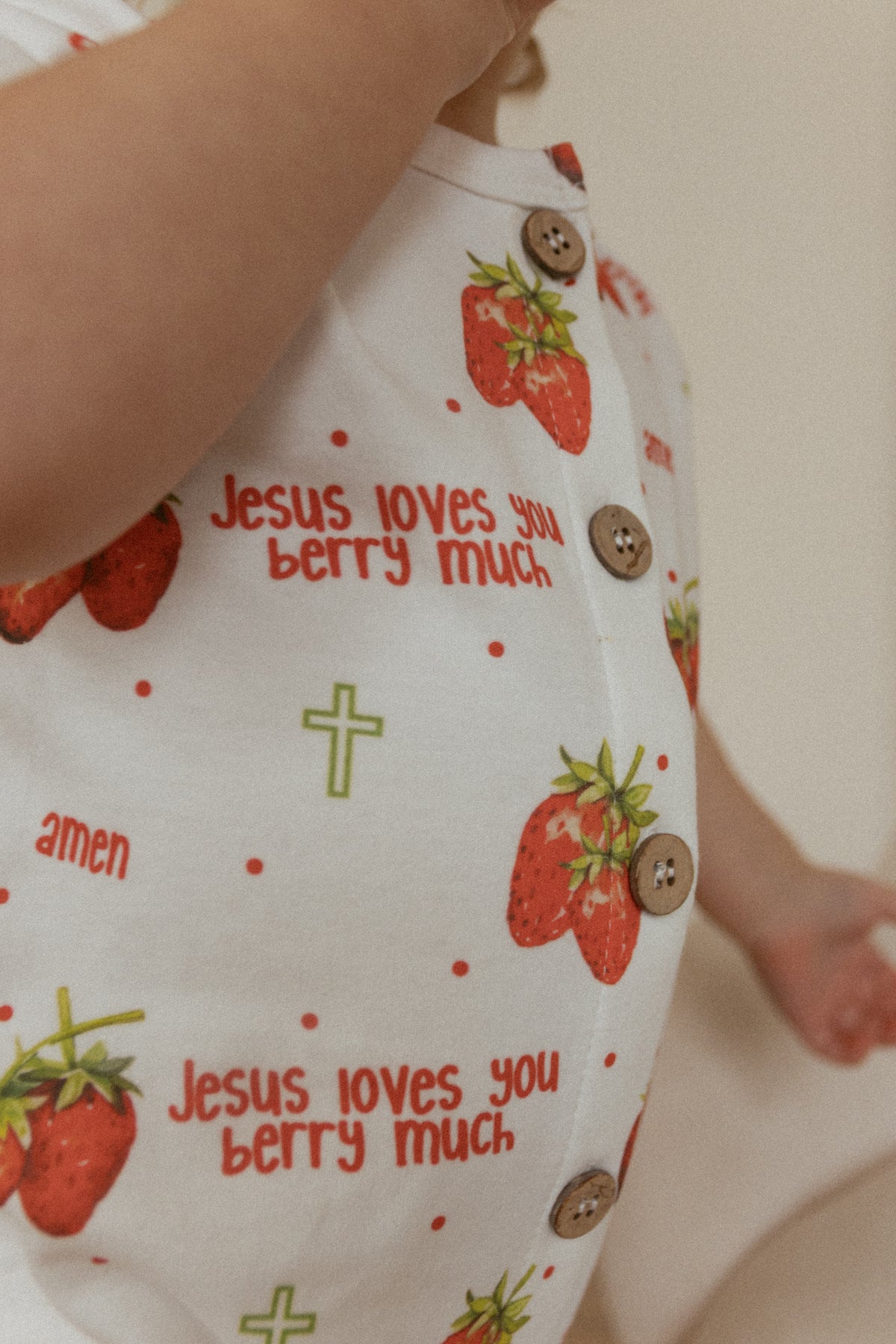 Jesus Loves You Berry Much Strawberry Jumpsuit
