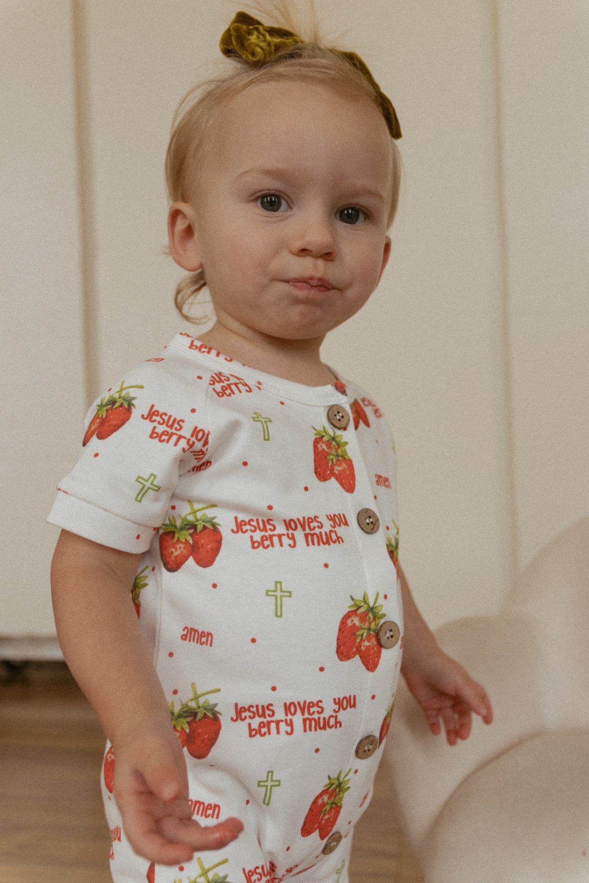 Jesus Loves You Berry Much Strawberry Jumpsuit