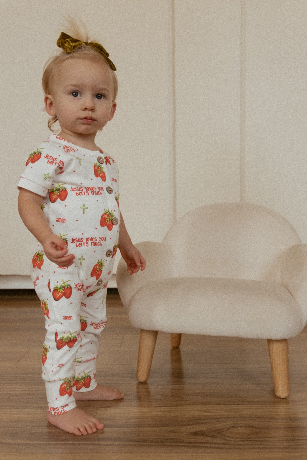 Jesus Loves You Berry Much Strawberry Jumpsuit