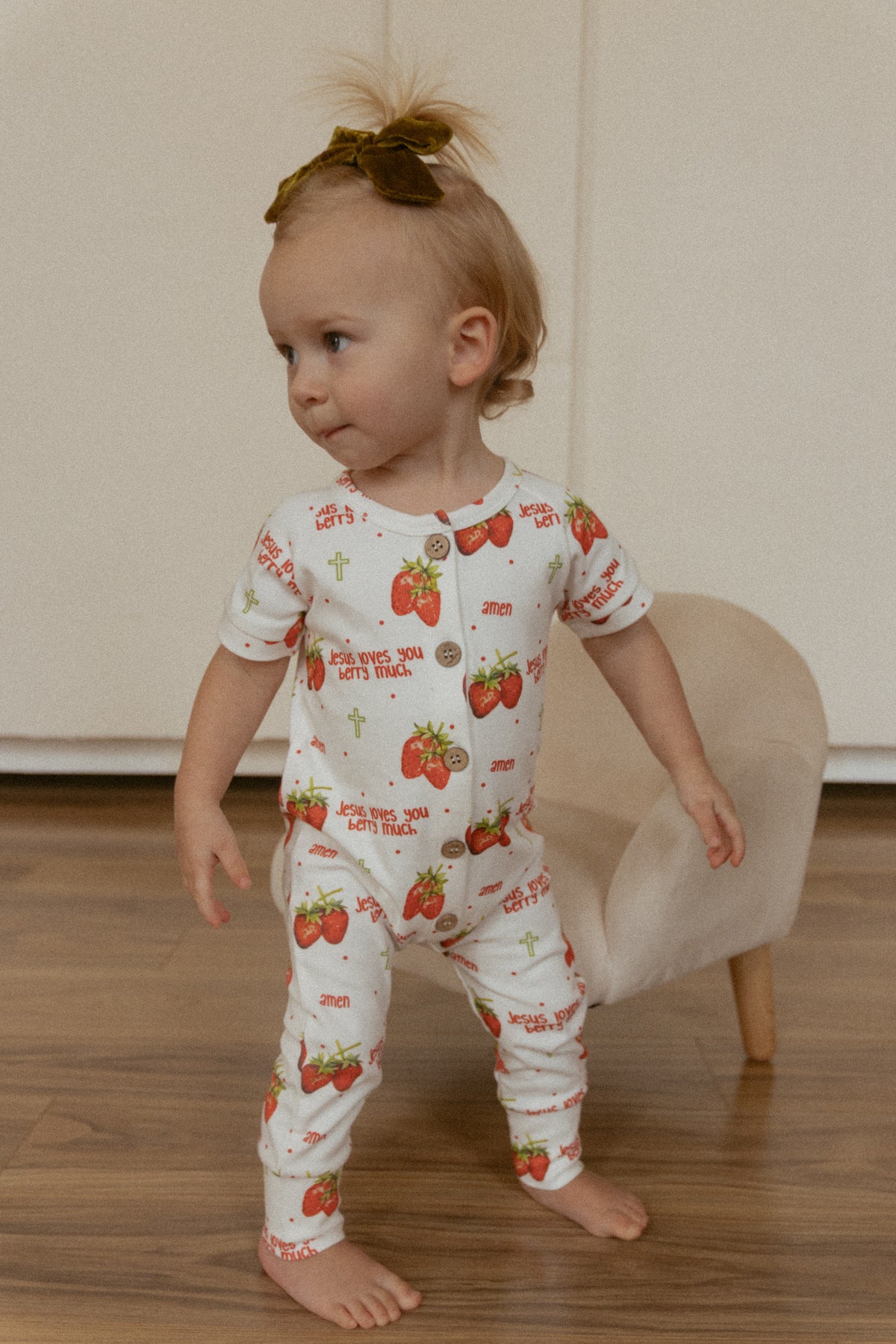 Jesus Loves You Berry Much Strawberry Jumpsuit