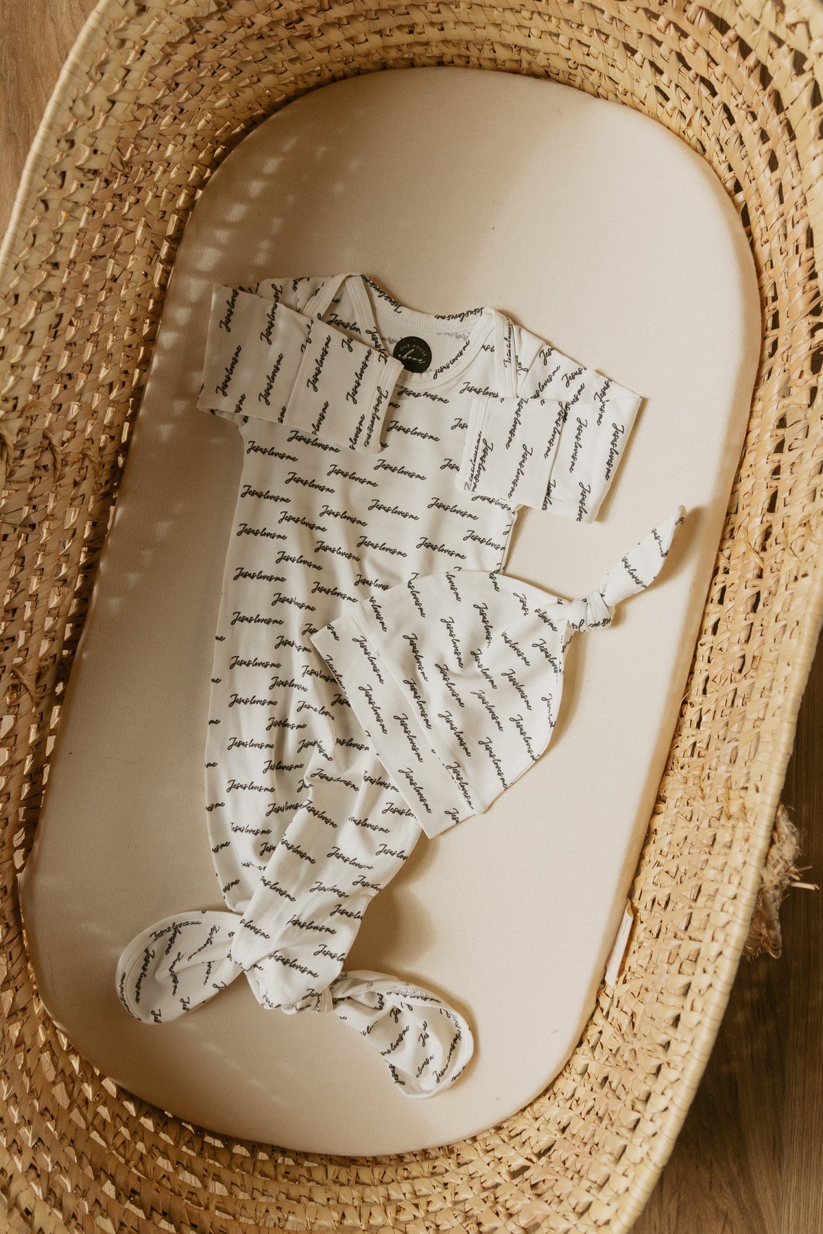 Jesus Loves Me Bamboo Gown & Matching Beanie