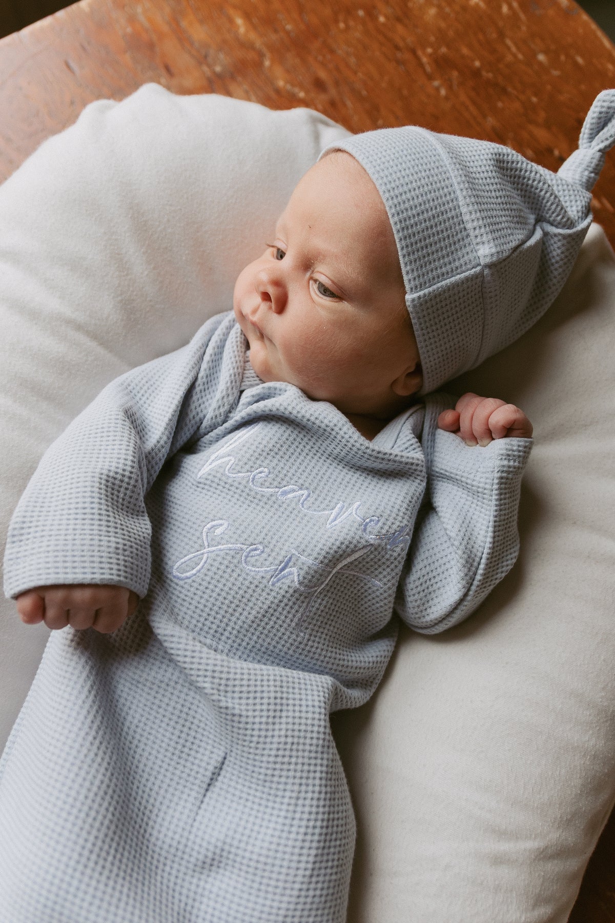 Heaven Sent Waffle Gown & Matching Beanie