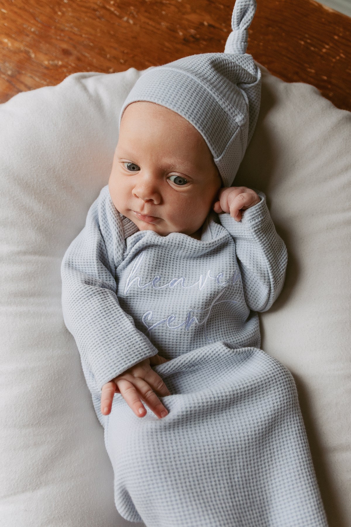 Heaven Sent Waffle Gown & Matching Beanie