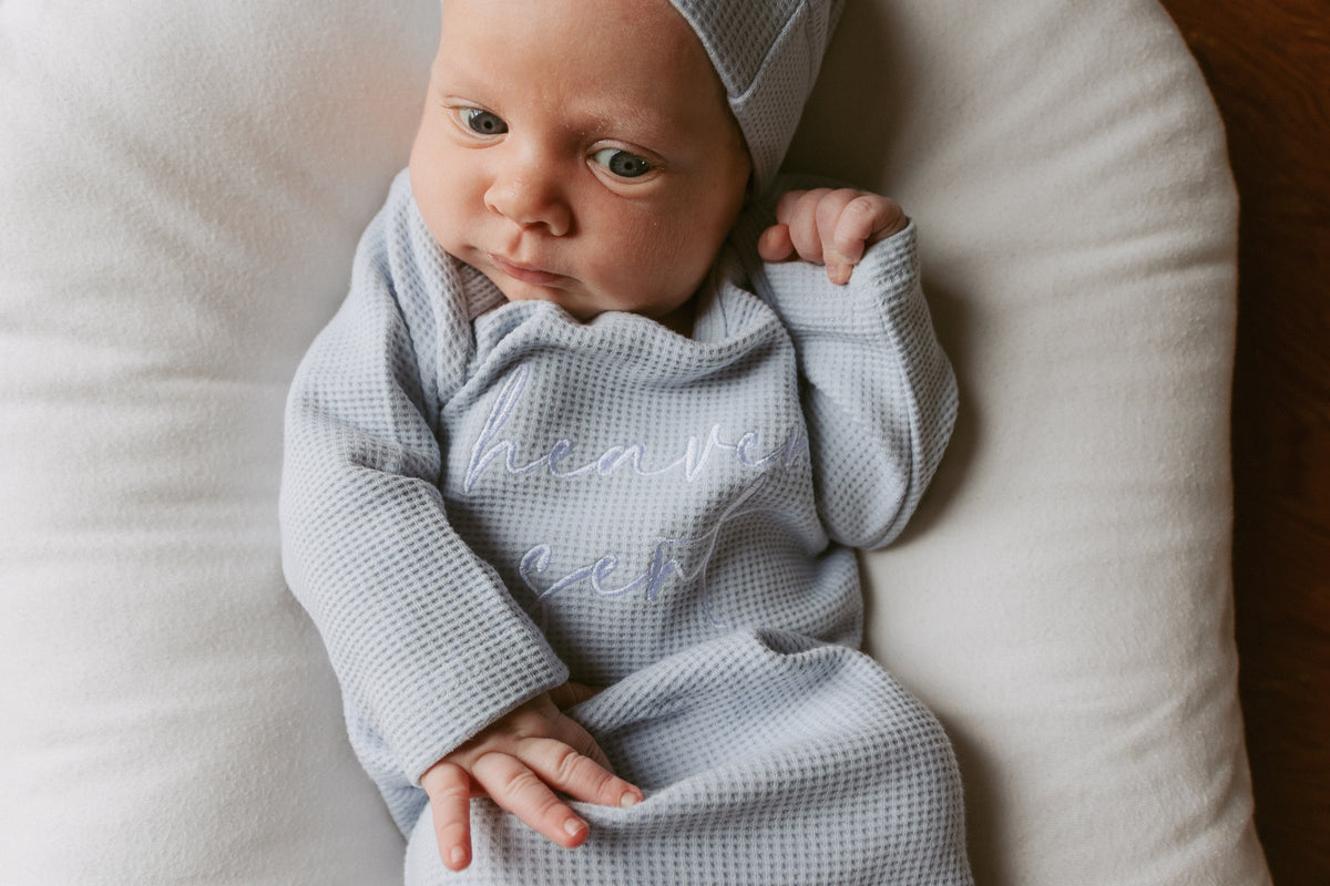 Heaven Sent Waffle Gown & Matching Beanie