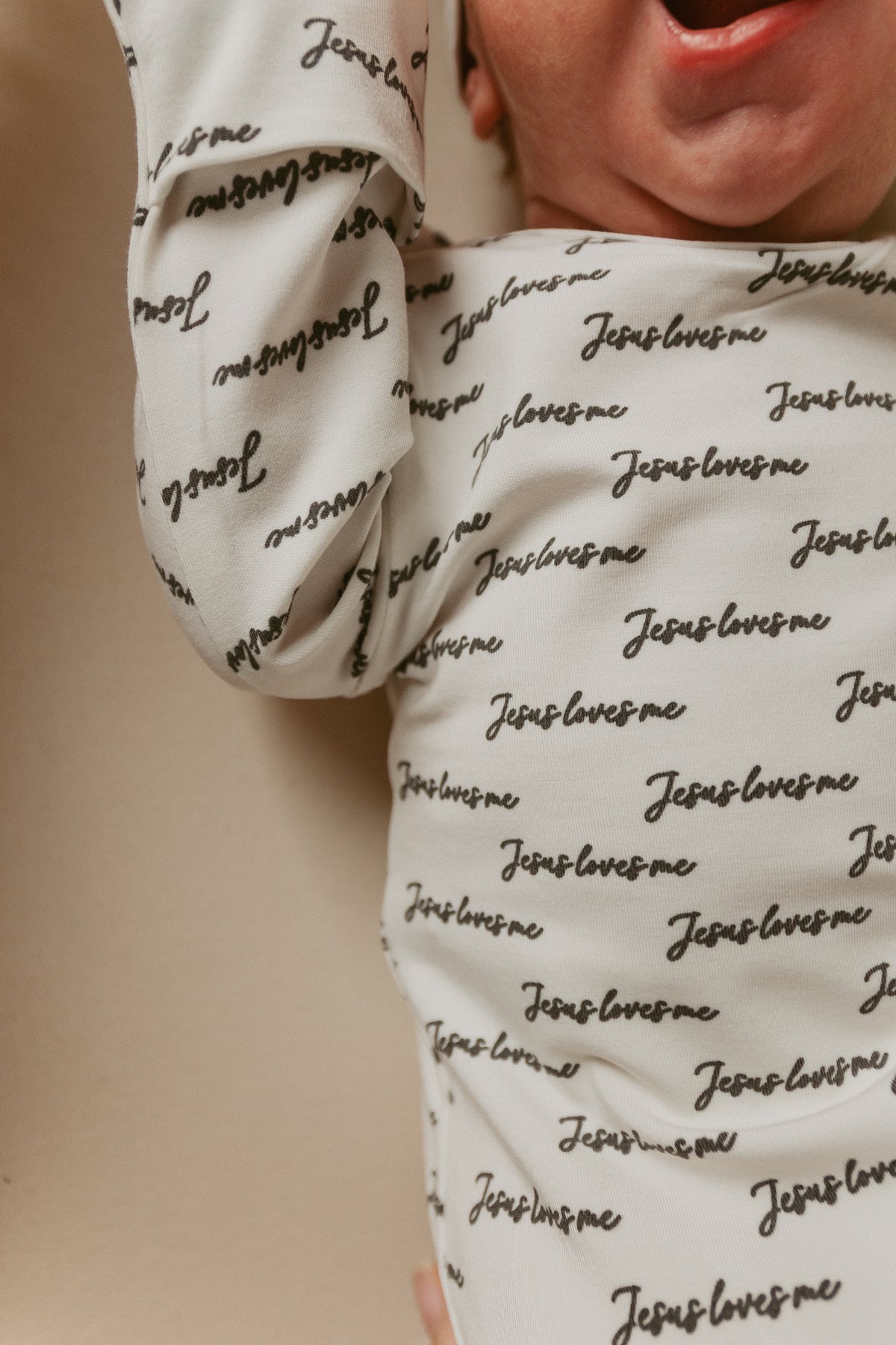 Jesus Loves Me Bamboo Gown & Matching Beanie