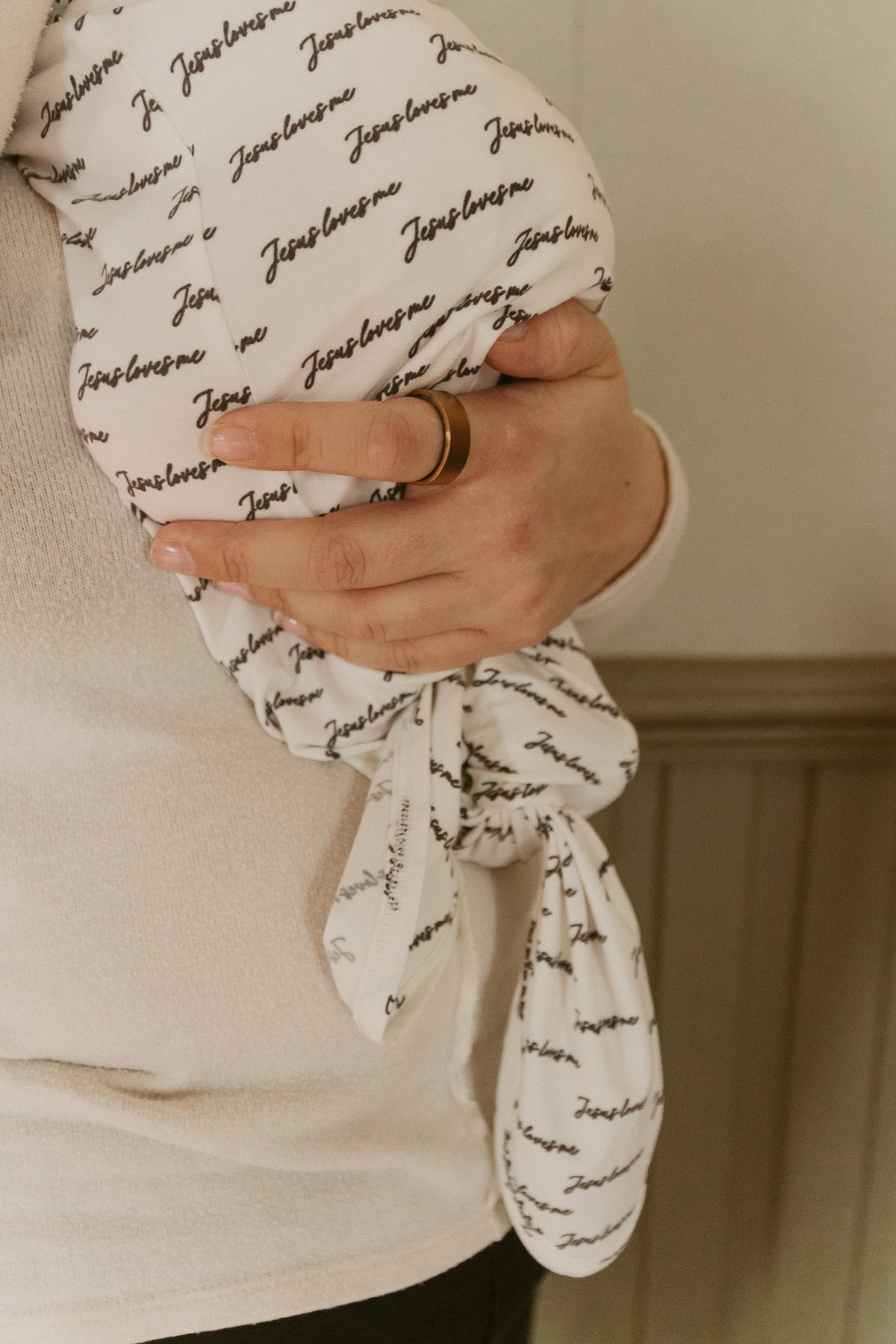 Jesus Loves Me Bamboo Gown & Matching Beanie