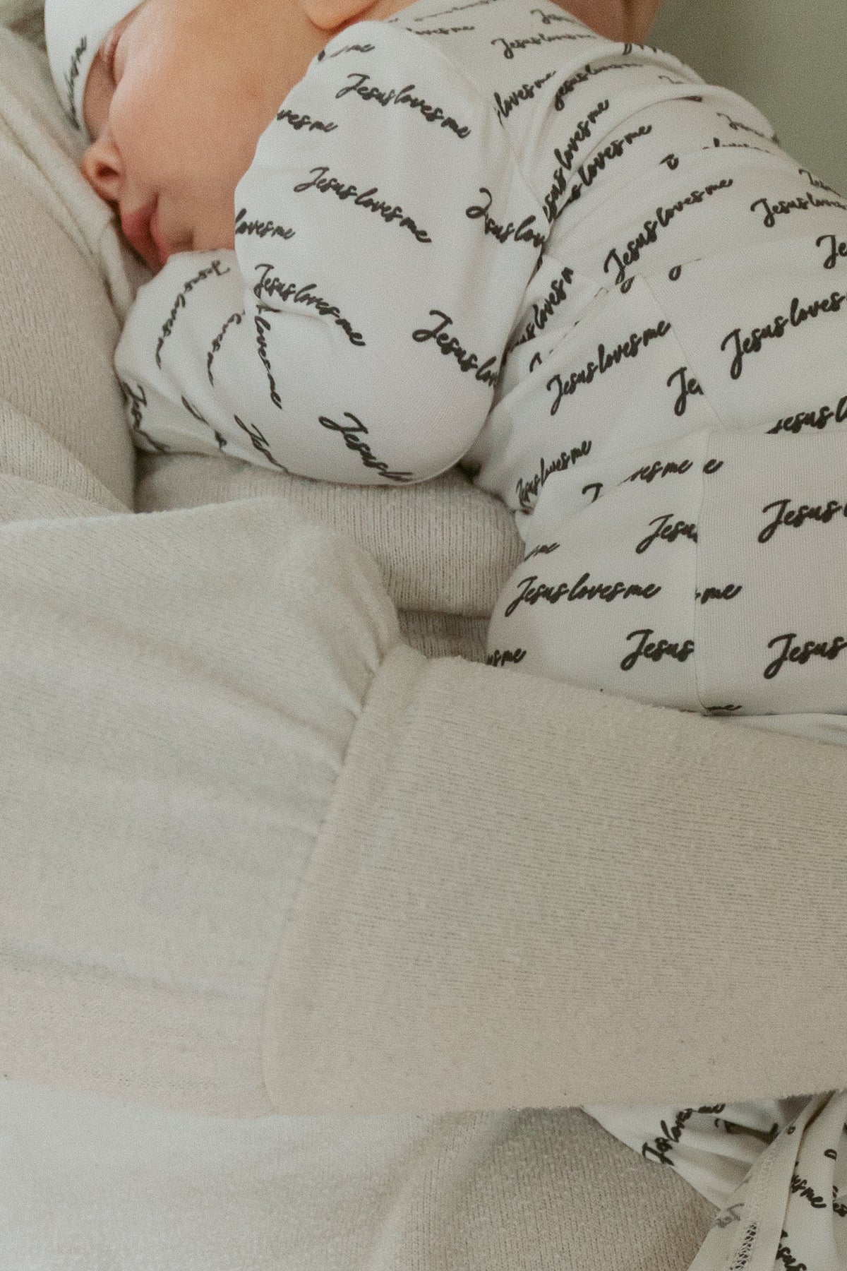 Jesus Loves Me Bamboo Gown & Matching Beanie