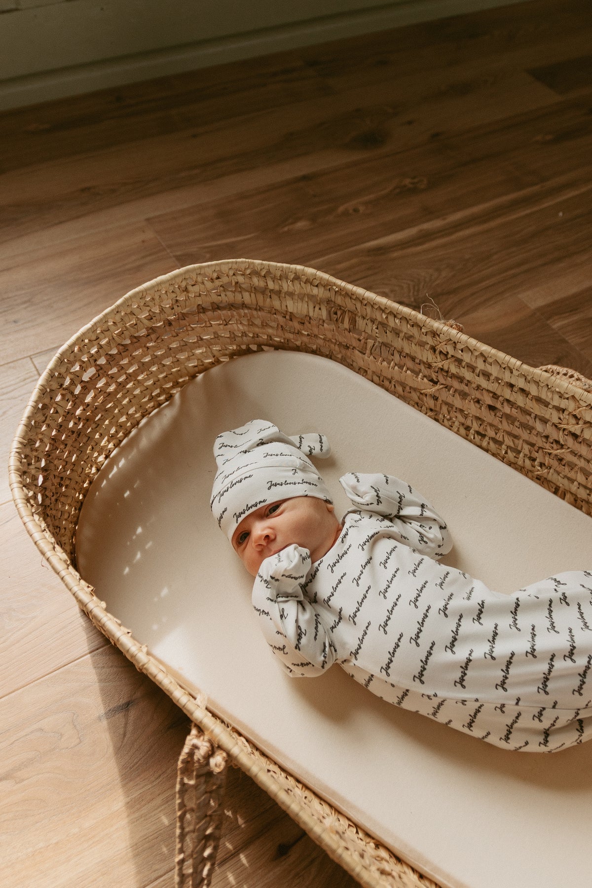 Jesus Loves Me Bamboo Gown & Matching Beanie