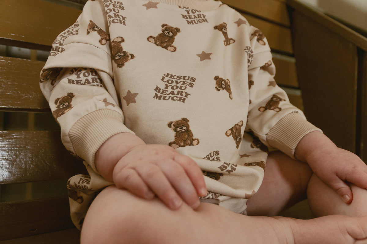 Jesus Loves You Beary Much Bubble Jumpsuit