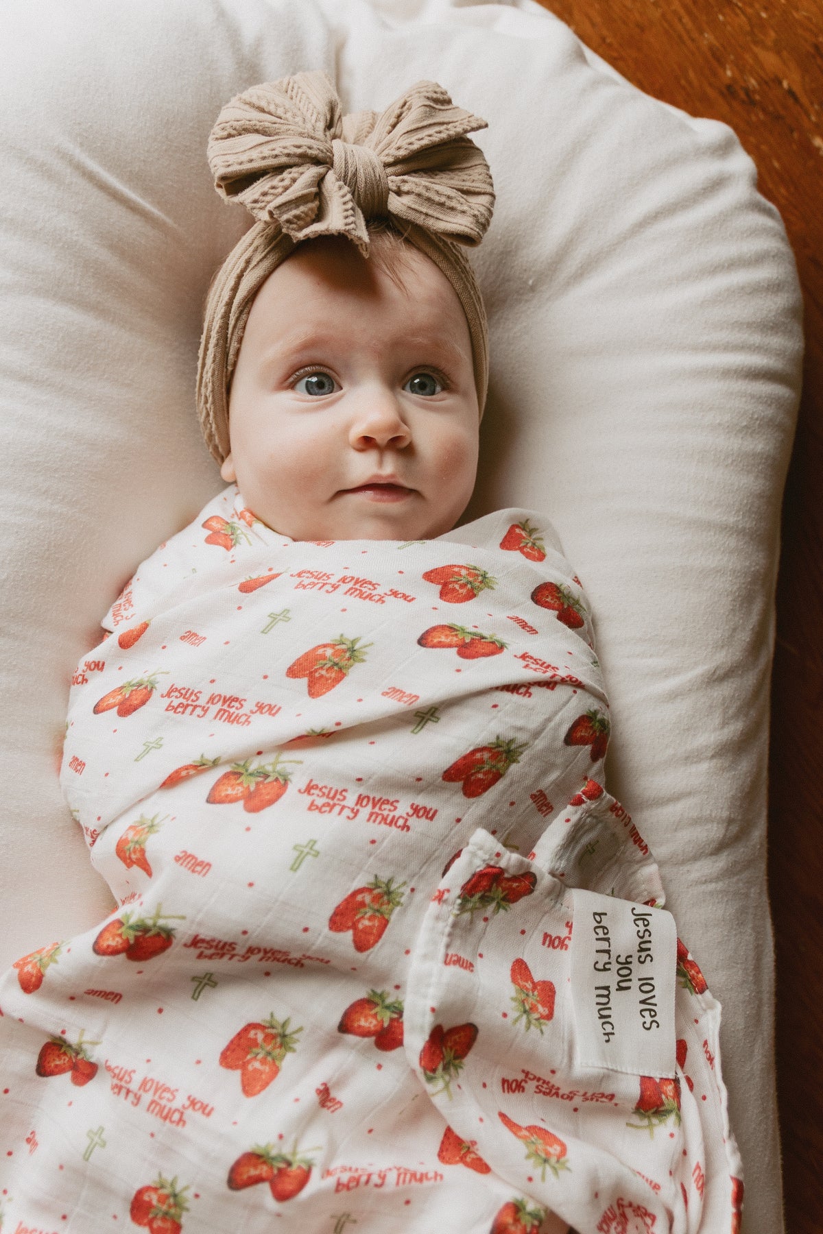 Jesus Loves You Berry Much Strawberry Swaddle