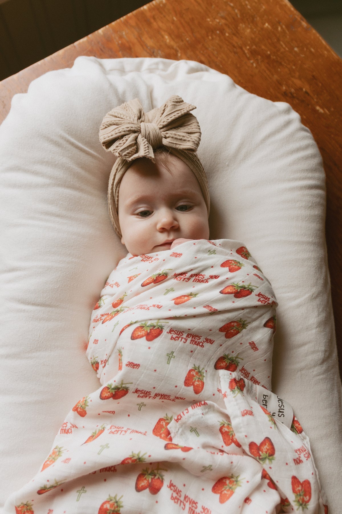 Jesus Loves You Berry Much Strawberry Swaddle