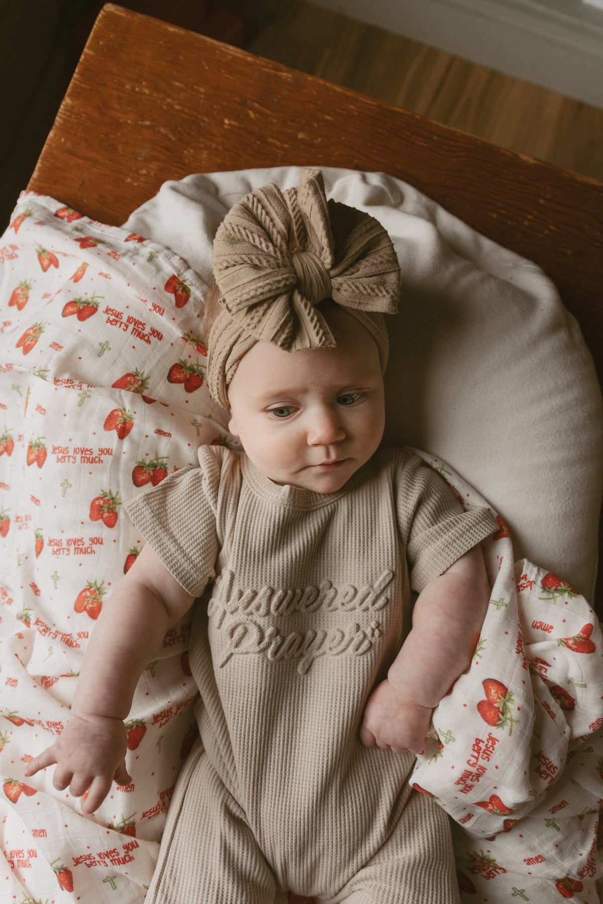 Jesus Loves You Berry Much Strawberry Swaddle