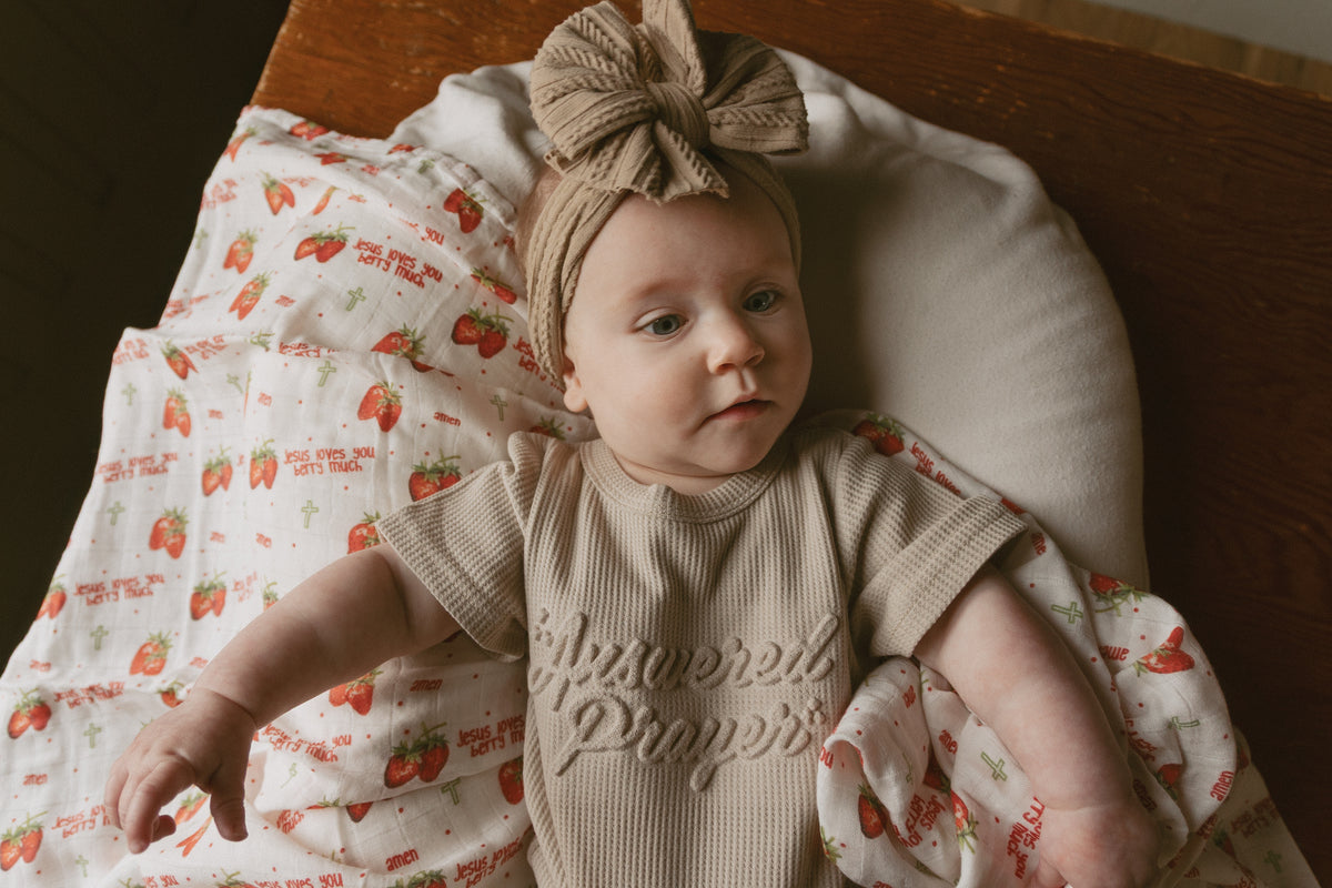Jesus Loves You Berry Much Strawberry Swaddle