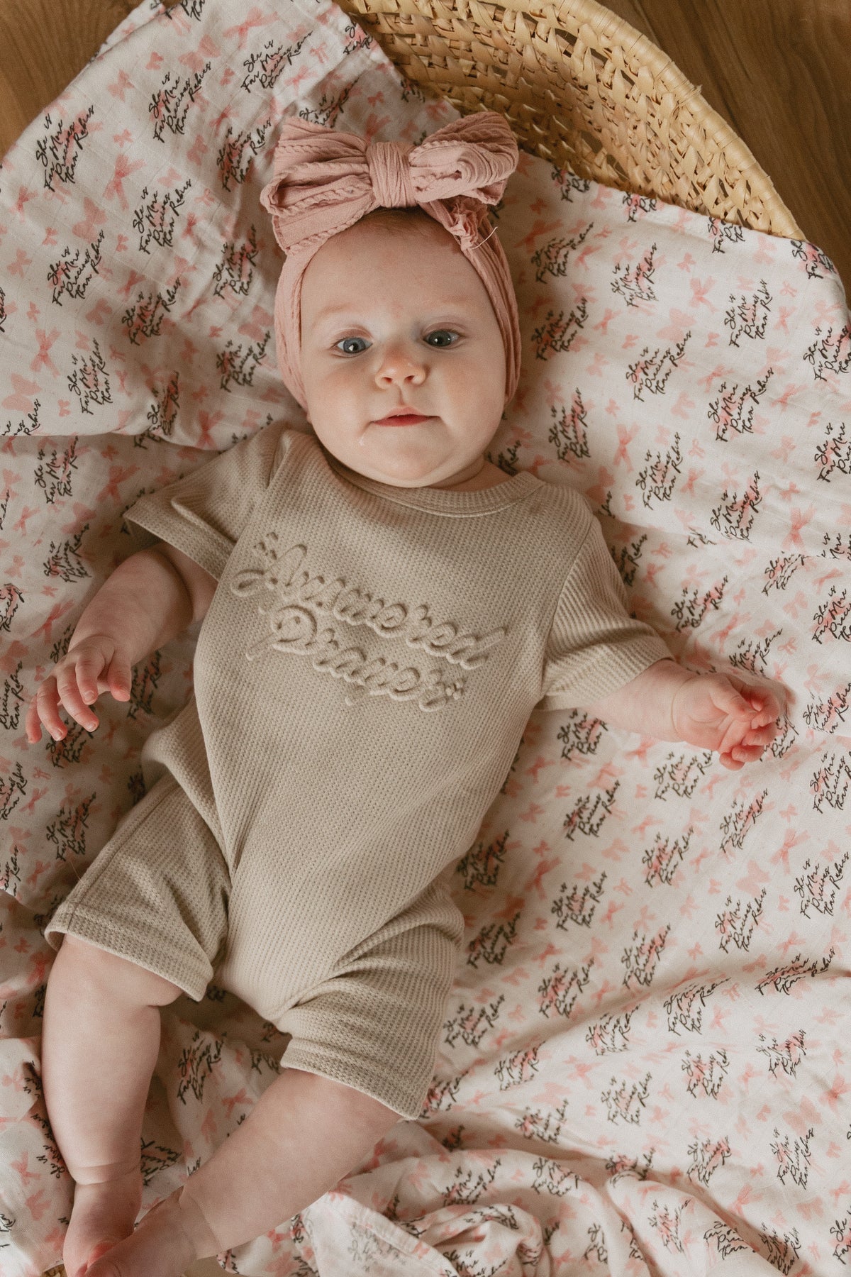 She is Far More Precious Bow Swaddle Blanket