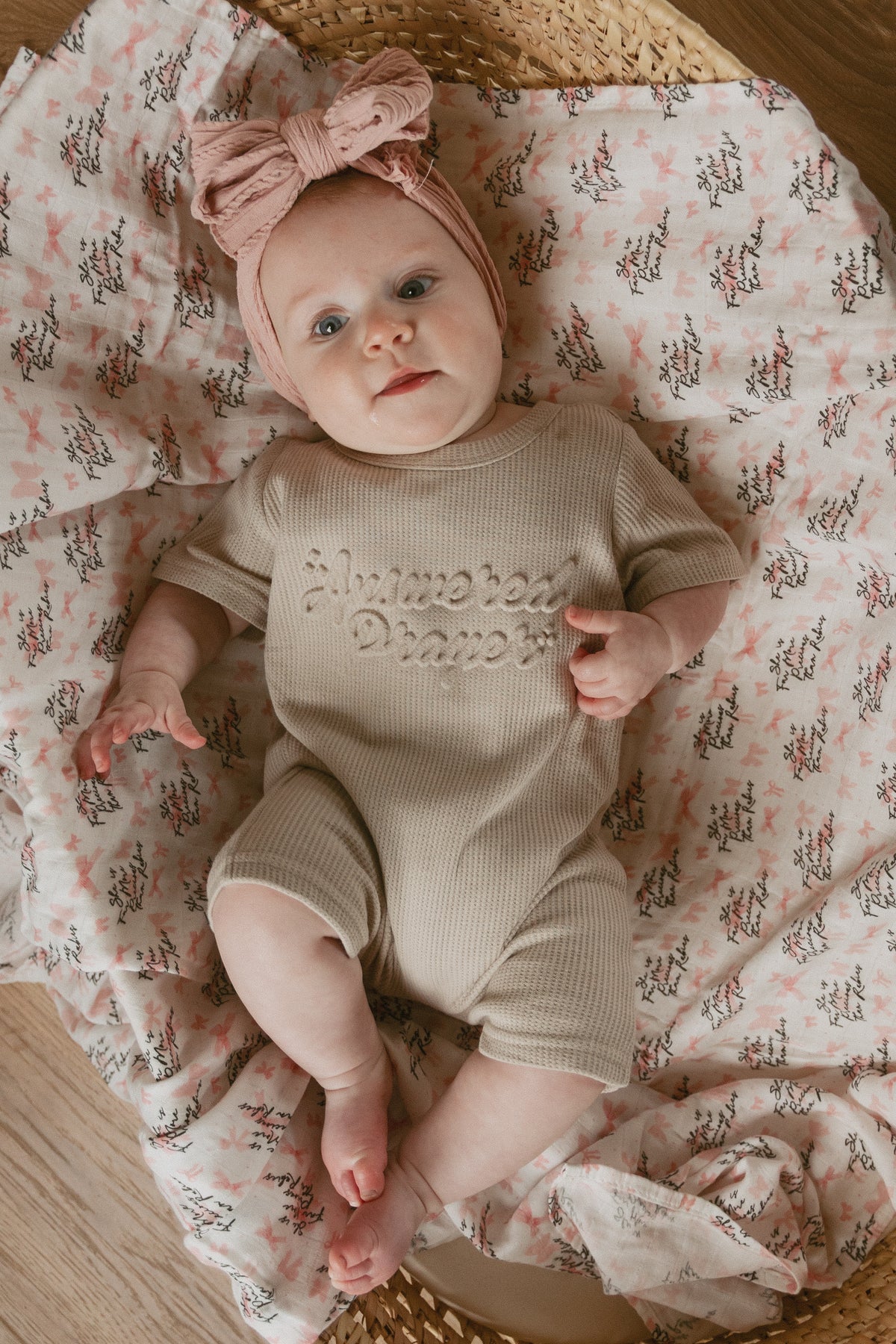 She is Far More Precious Bow Swaddle Blanket