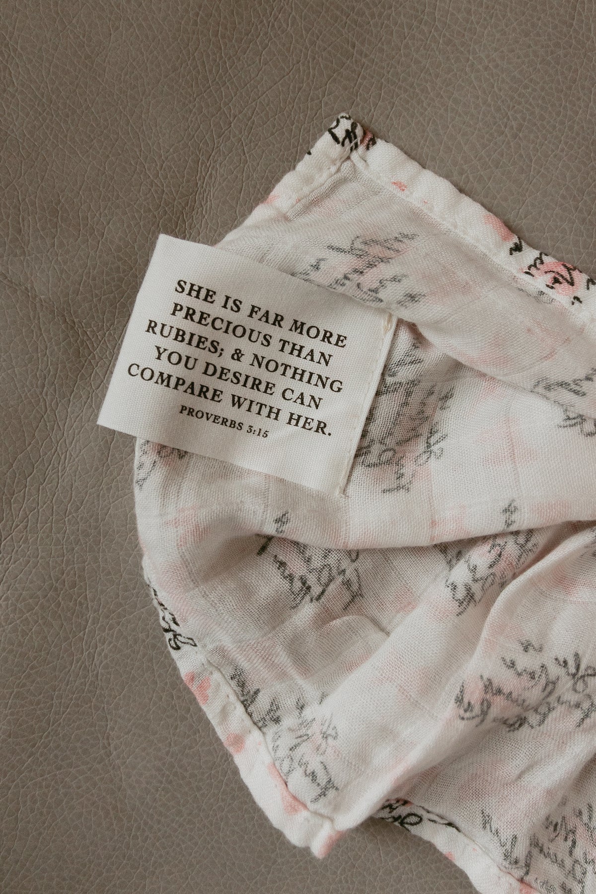 She is Far More Precious Bow Swaddle Blanket