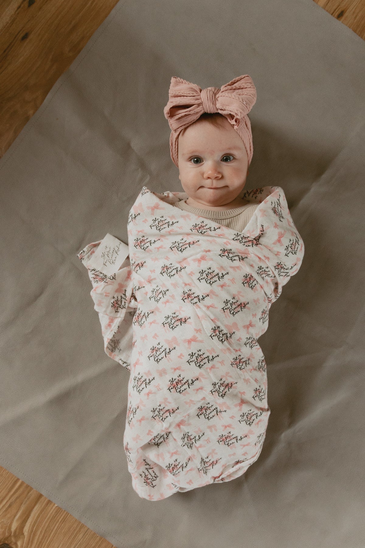 She is Far More Precious Bow Swaddle Blanket