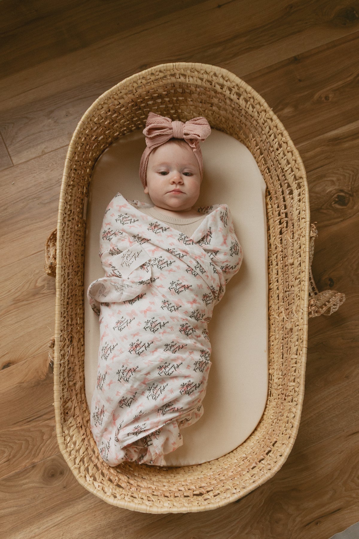 She is Far More Precious Bow Swaddle Blanket