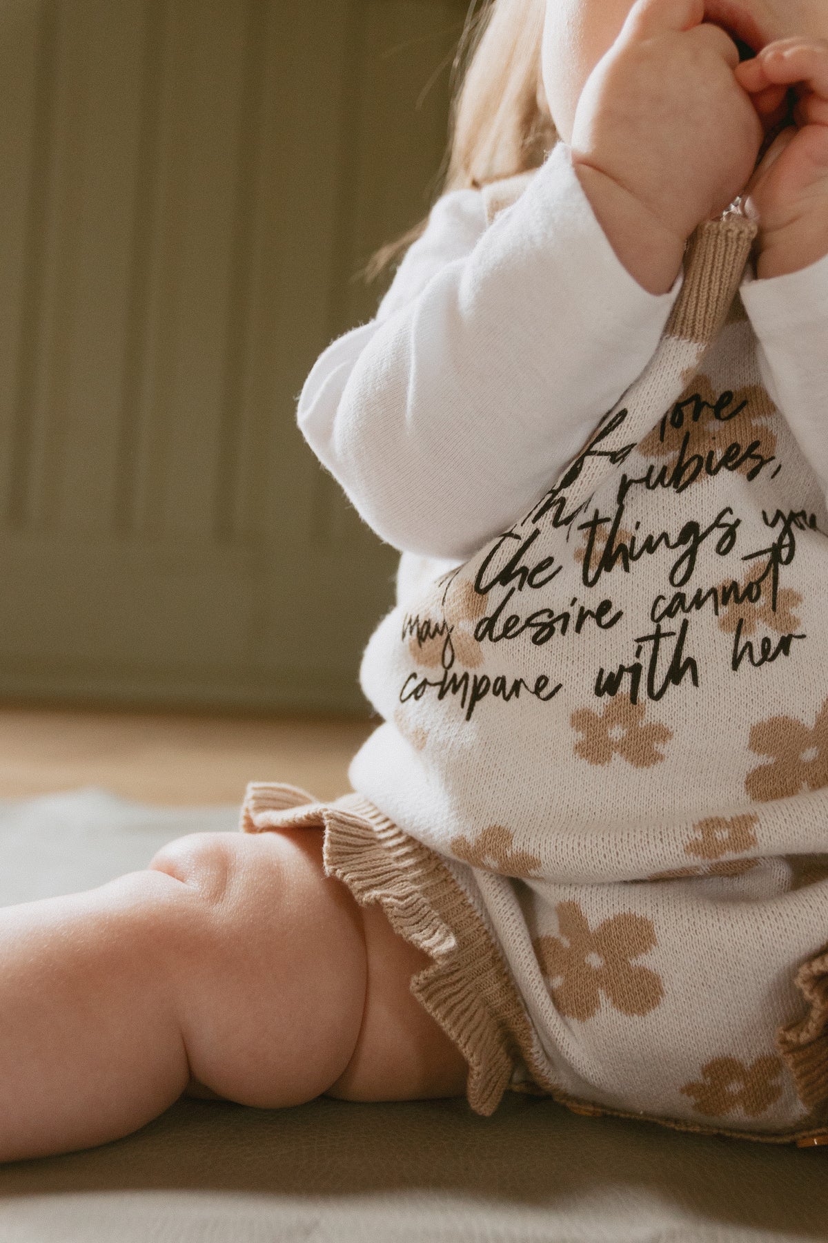 Far More Precious Floral Knit Romper