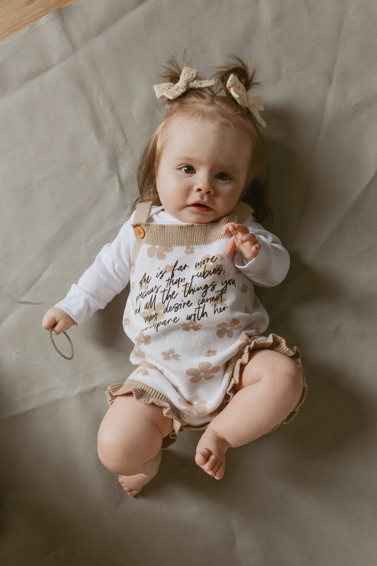 Far More Precious Floral Knit Romper