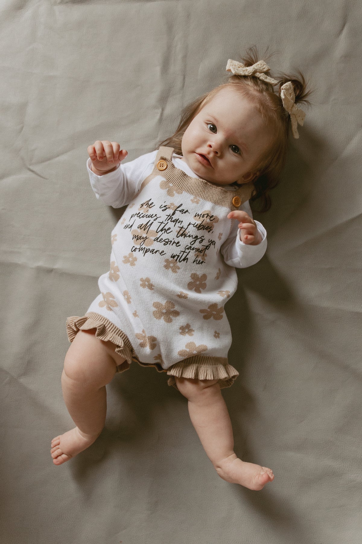 Far More Precious Floral Knit Romper