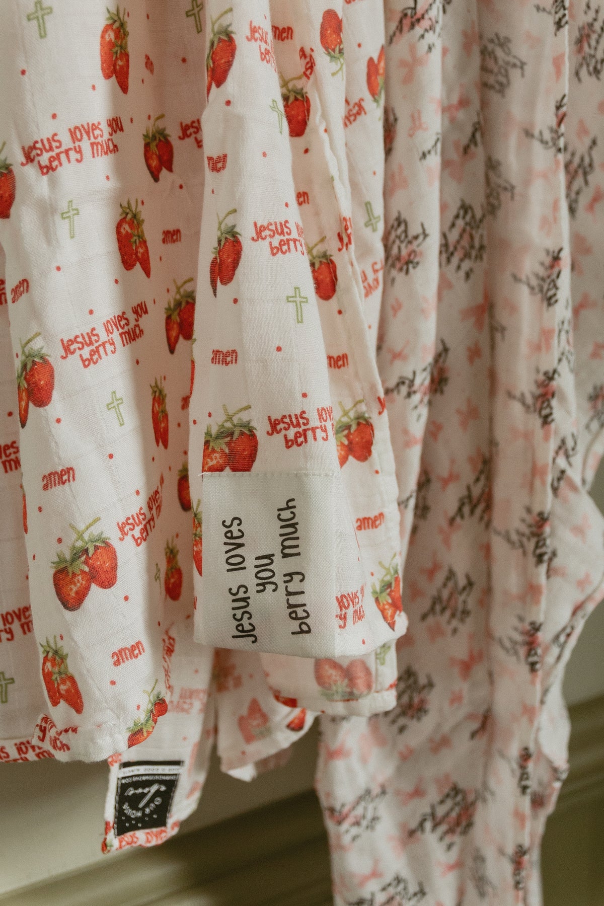 Jesus Loves You Berry Much Strawberry Swaddle