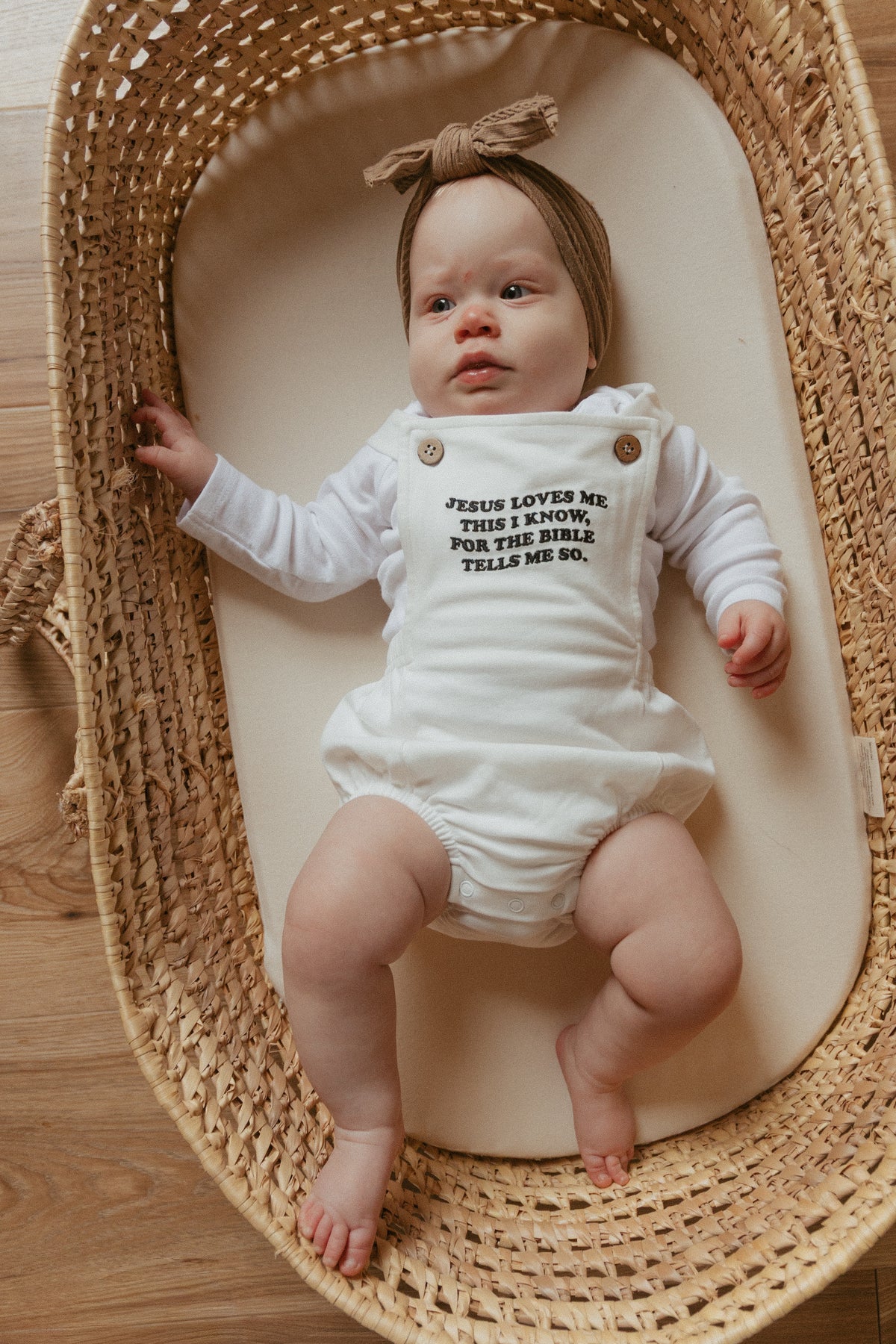 Jesus Loves Me This I Know Embroidered Romper