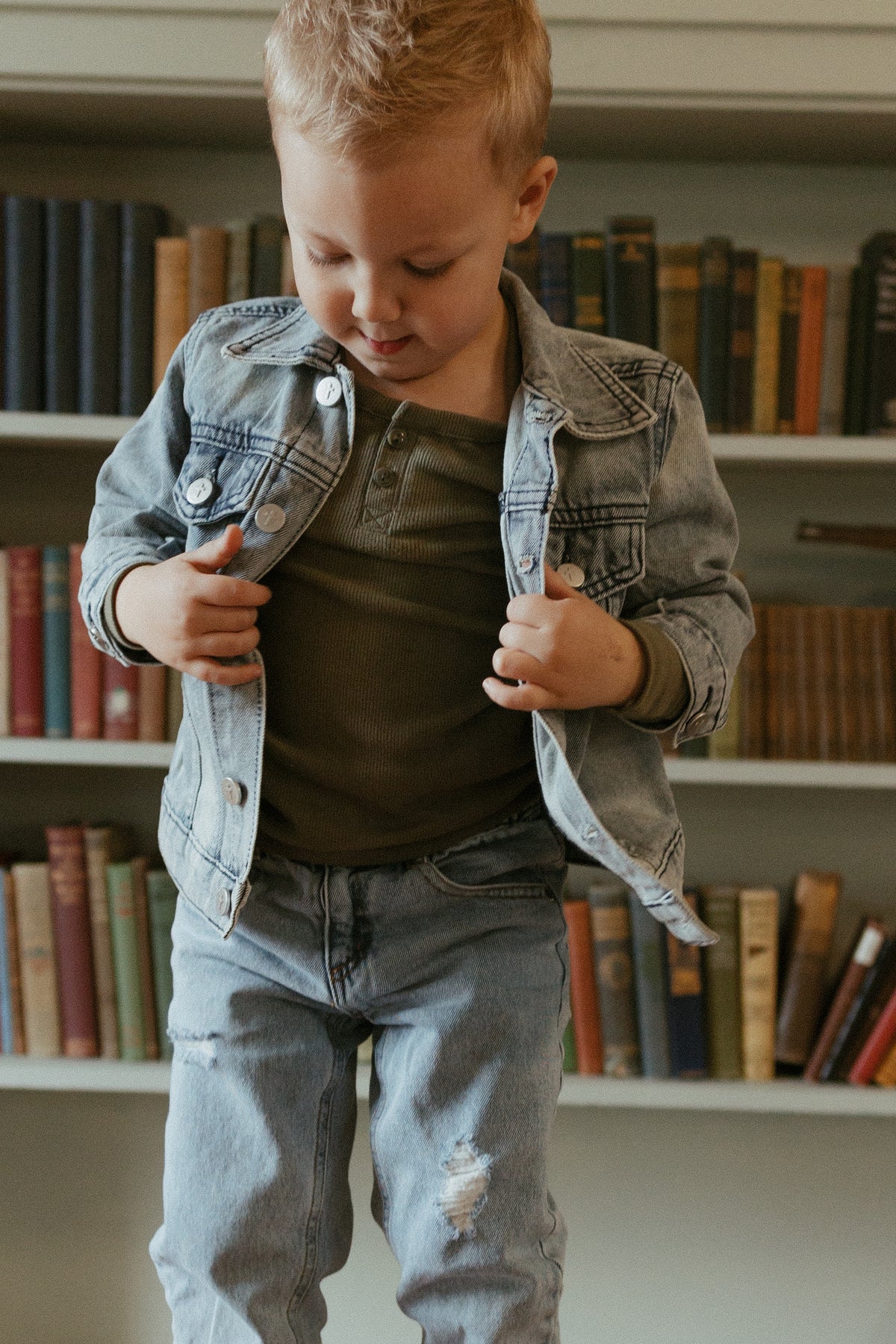 Jesus Loves Me Embroidered Denim Jacket