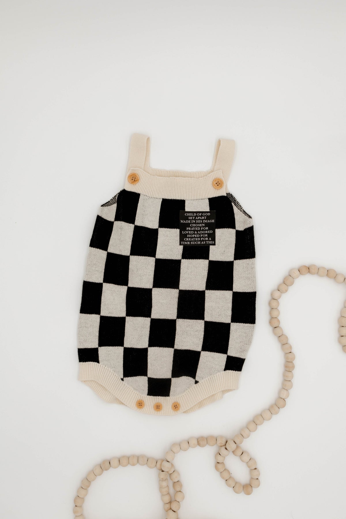 God's Words Knit Checkered Bodysuit