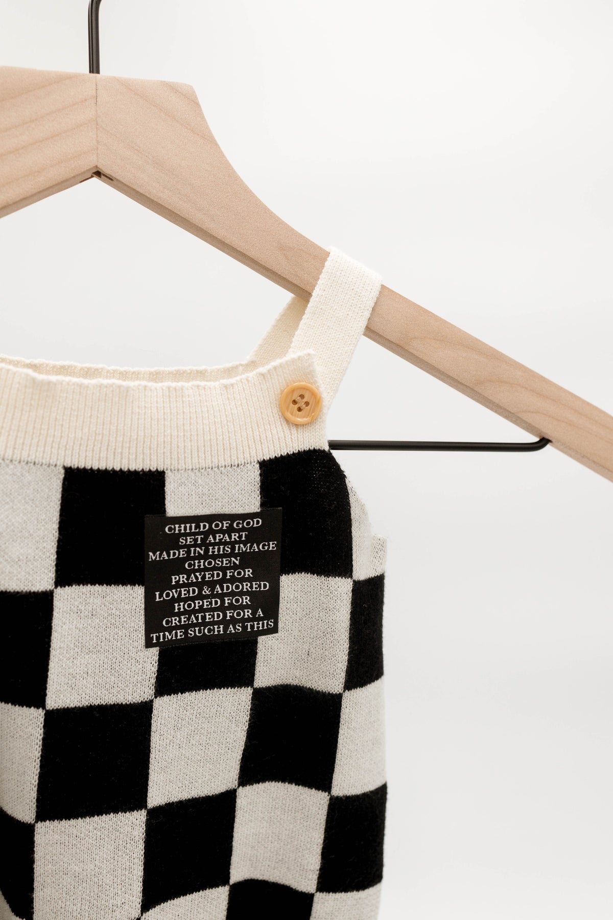 God's Words Knit Checkered Bodysuit