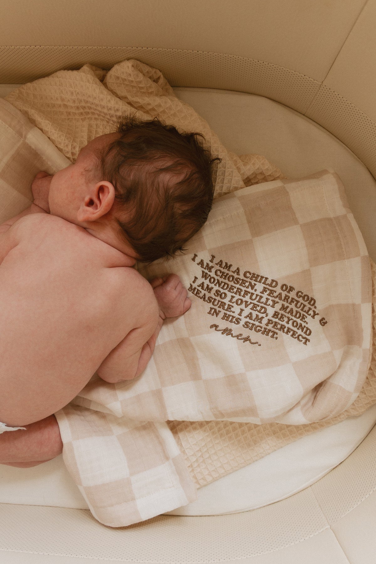 I am a Child of God Checker Waffle Blanket