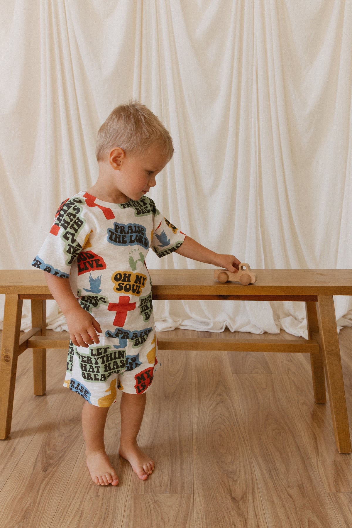 Praise the Lord Cartoon Shorts & Tee Set