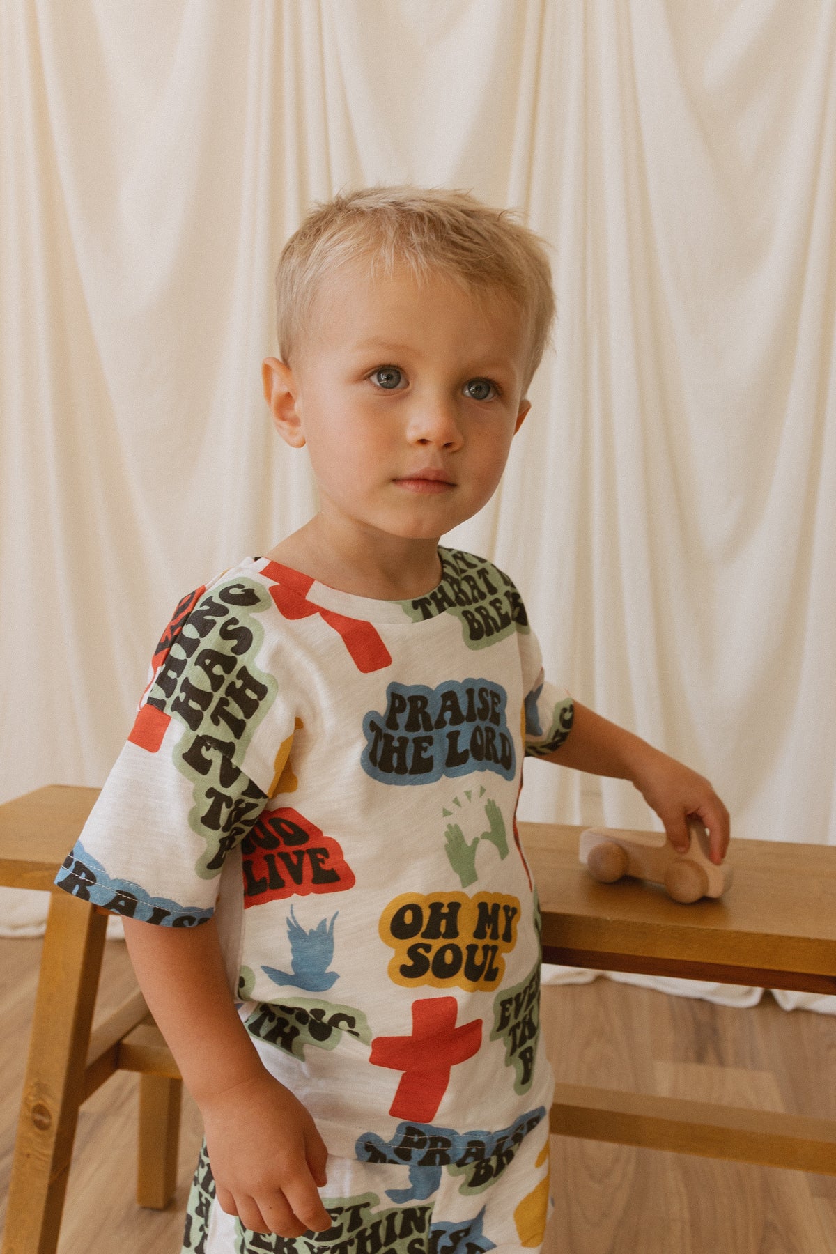 Praise the Lord Cartoon Shorts & Tee Set
