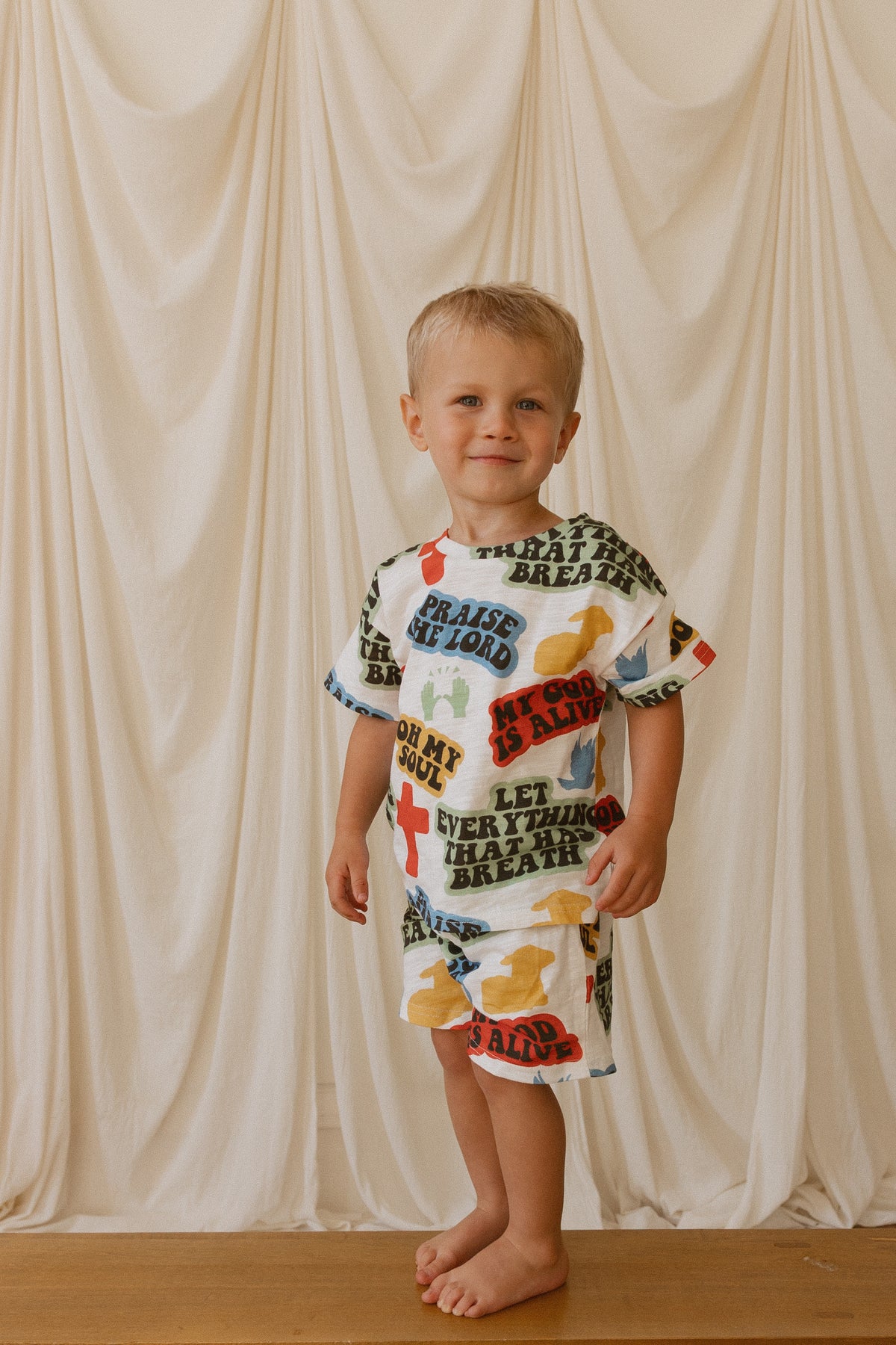 Praise the Lord Cartoon Shorts & Tee Set