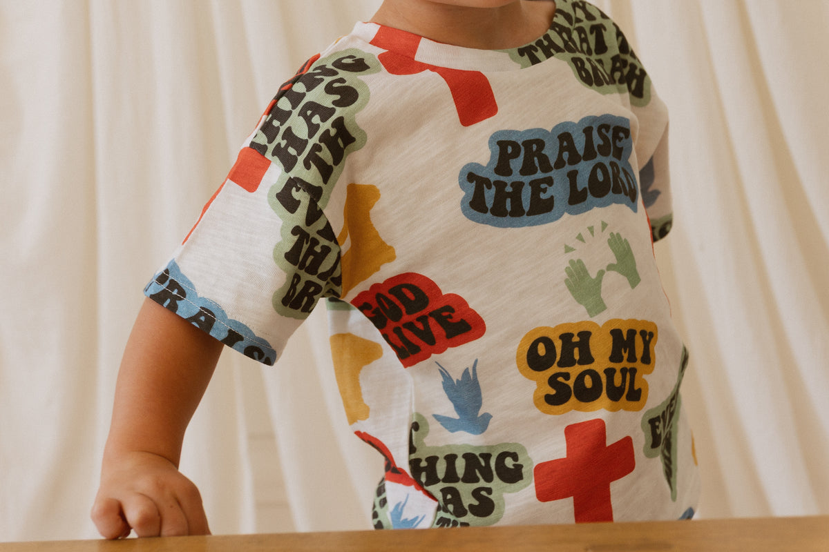 Praise the Lord Cartoon Shorts & Tee Set
