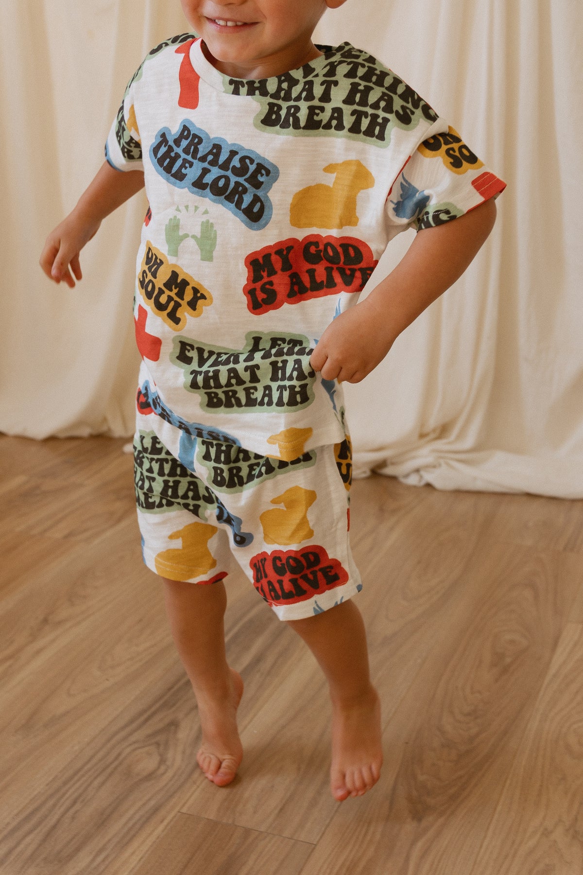 Praise the Lord Cartoon Shorts & Tee Set