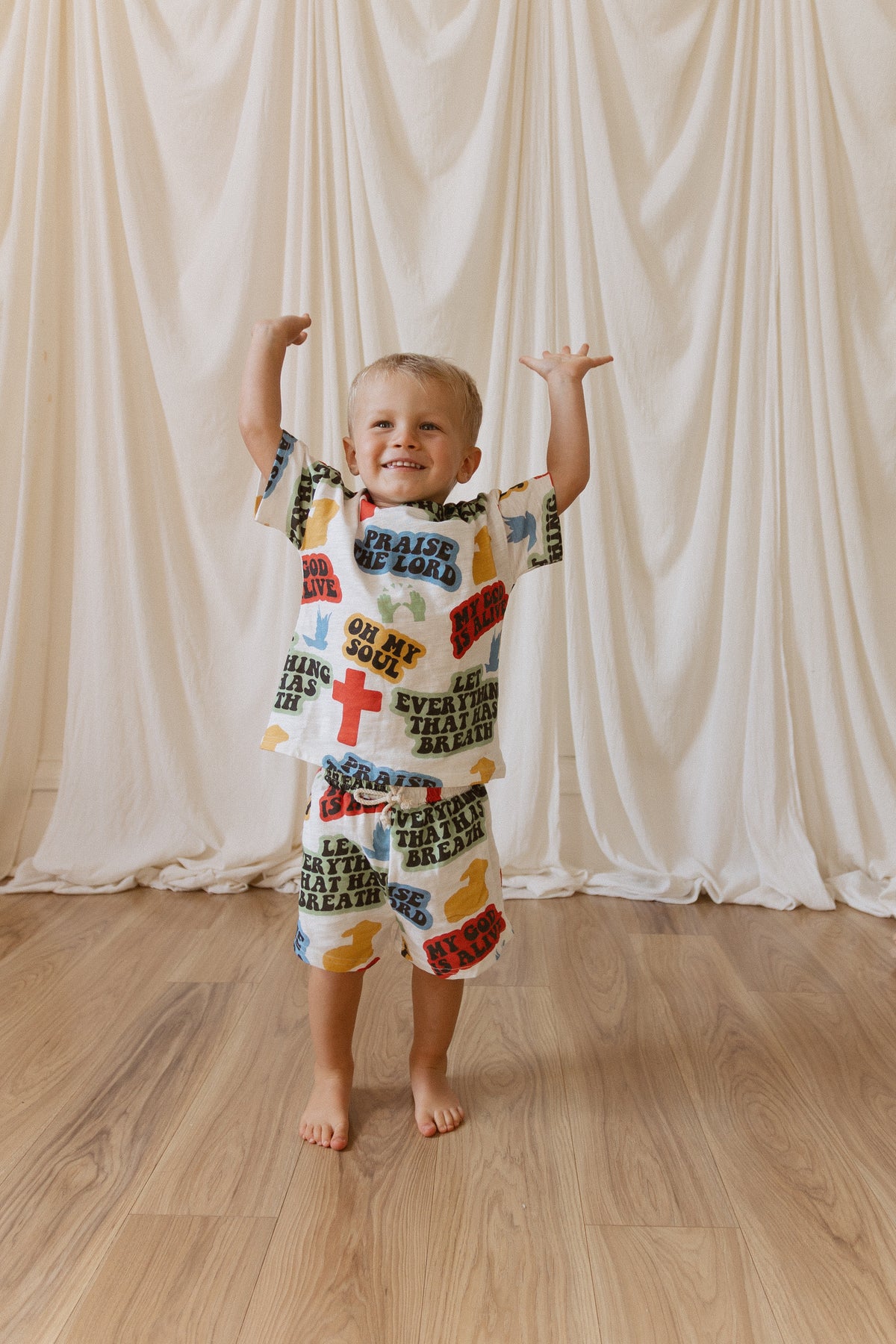 Praise the Lord Cartoon Shorts & Tee Set