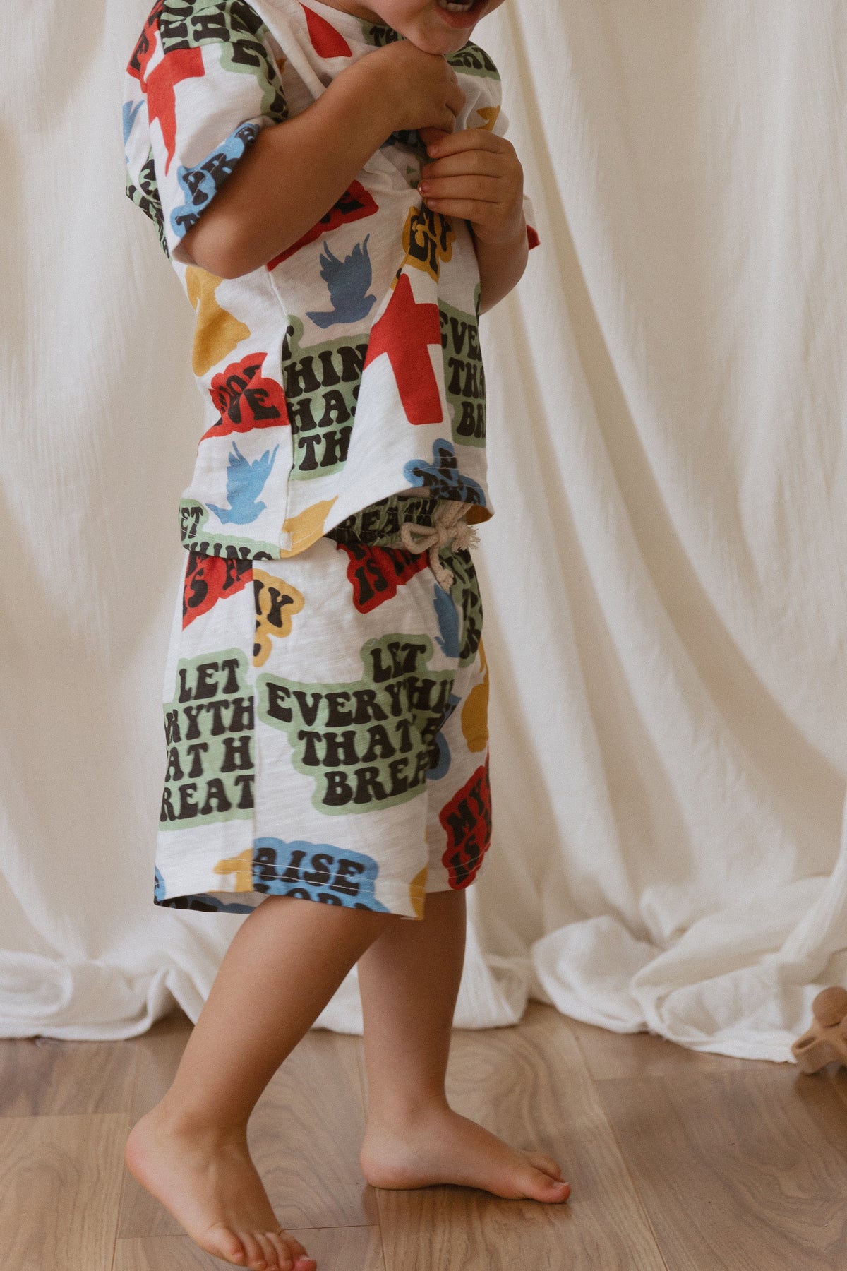 Praise the Lord Cartoon Shorts & Tee Set
