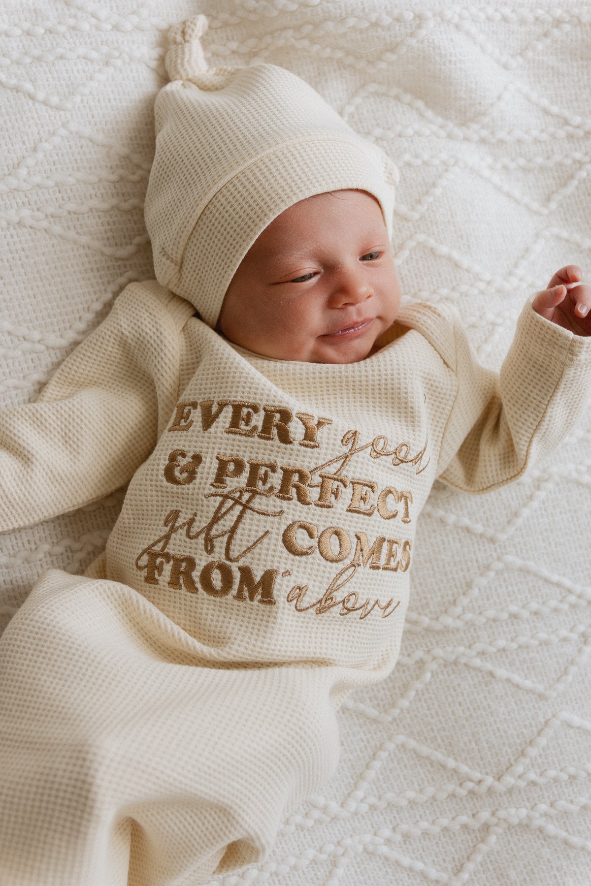 Every Good & Perfect Gift Waffle Gown & Matching Beanie