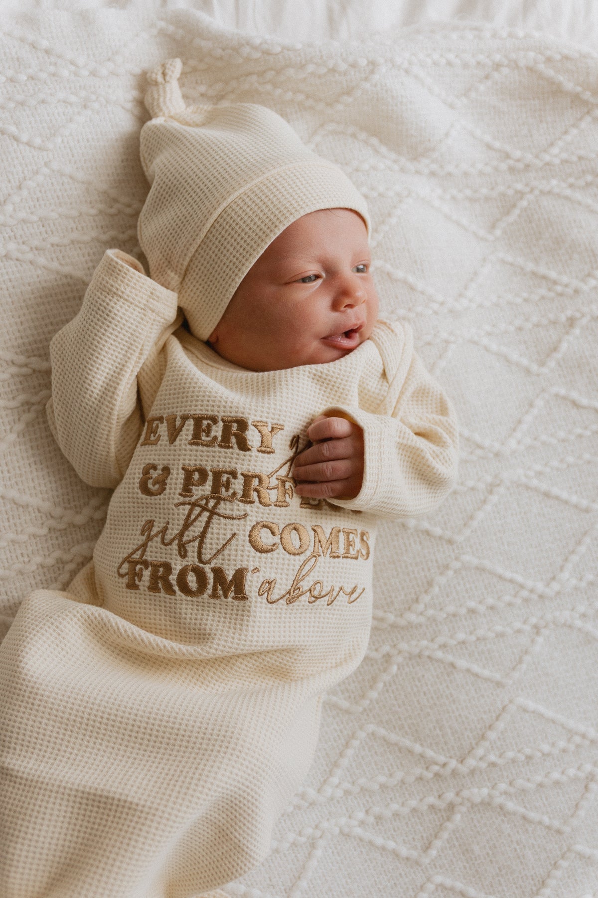 Every Good & Perfect Gift Waffle Gown & Matching Beanie